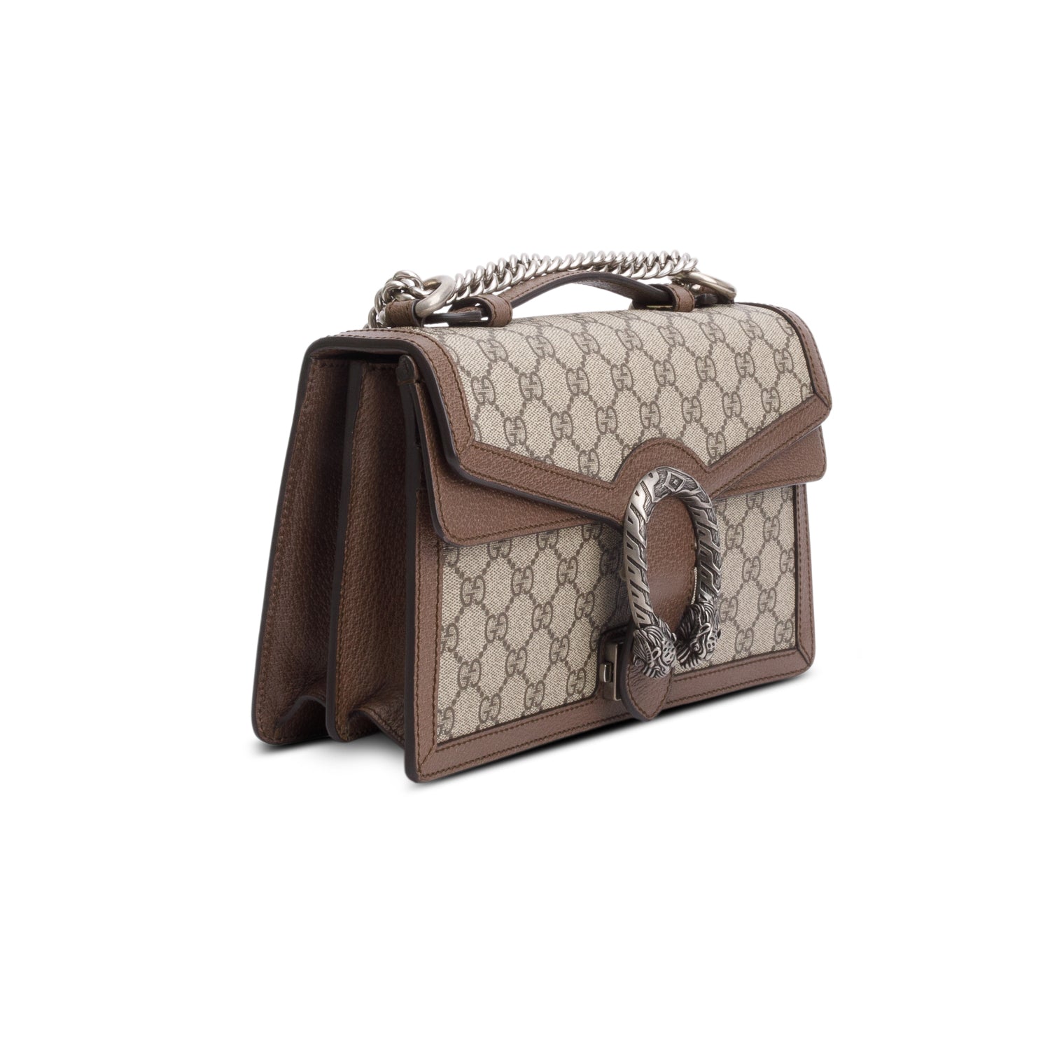 Gucci GG Supreme Monogram Textured Dollar Calfskin Top Handle Dionysus Bag w/ Box