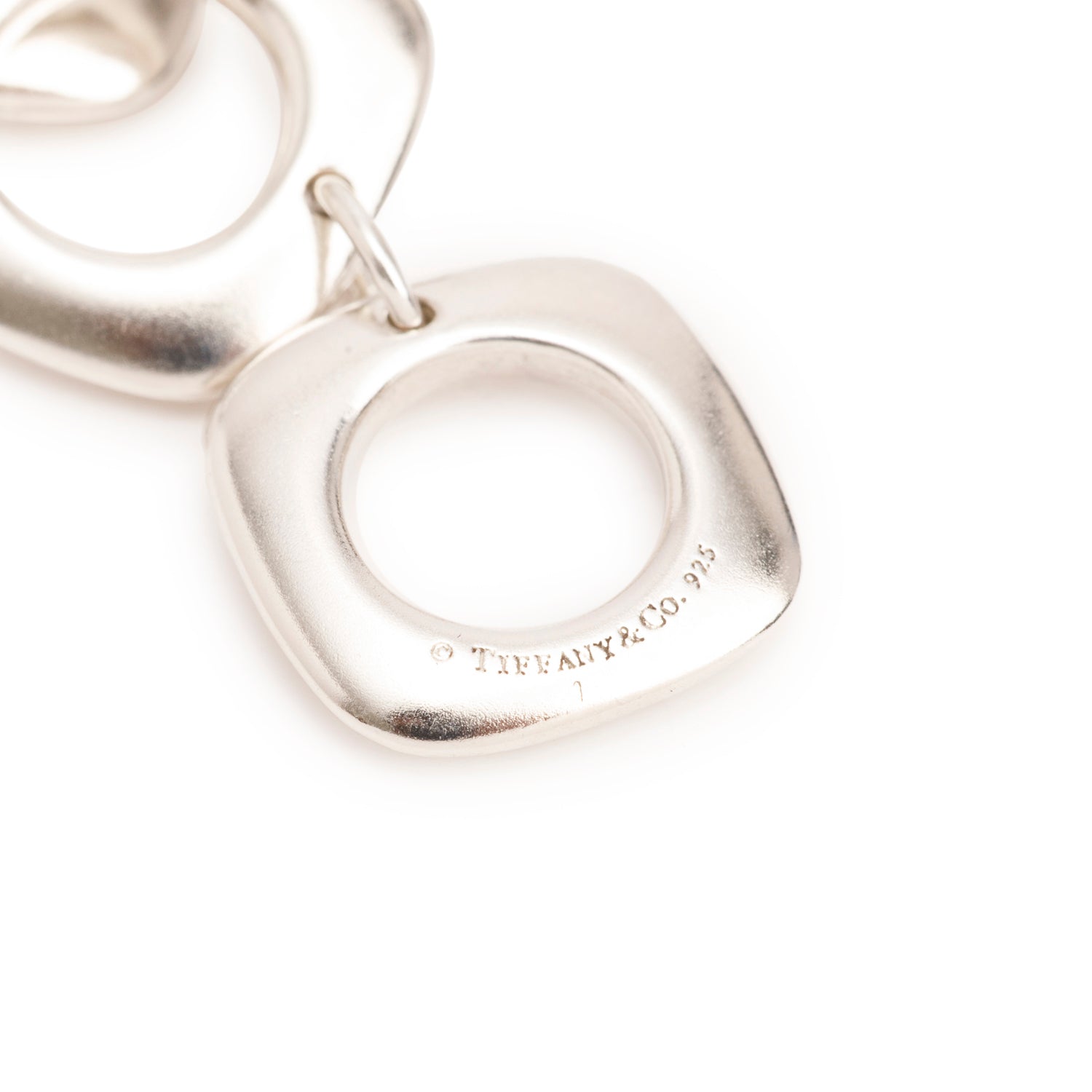 Tiffany & Co. Sterling Silver Cushion Drop Pendant Necklace