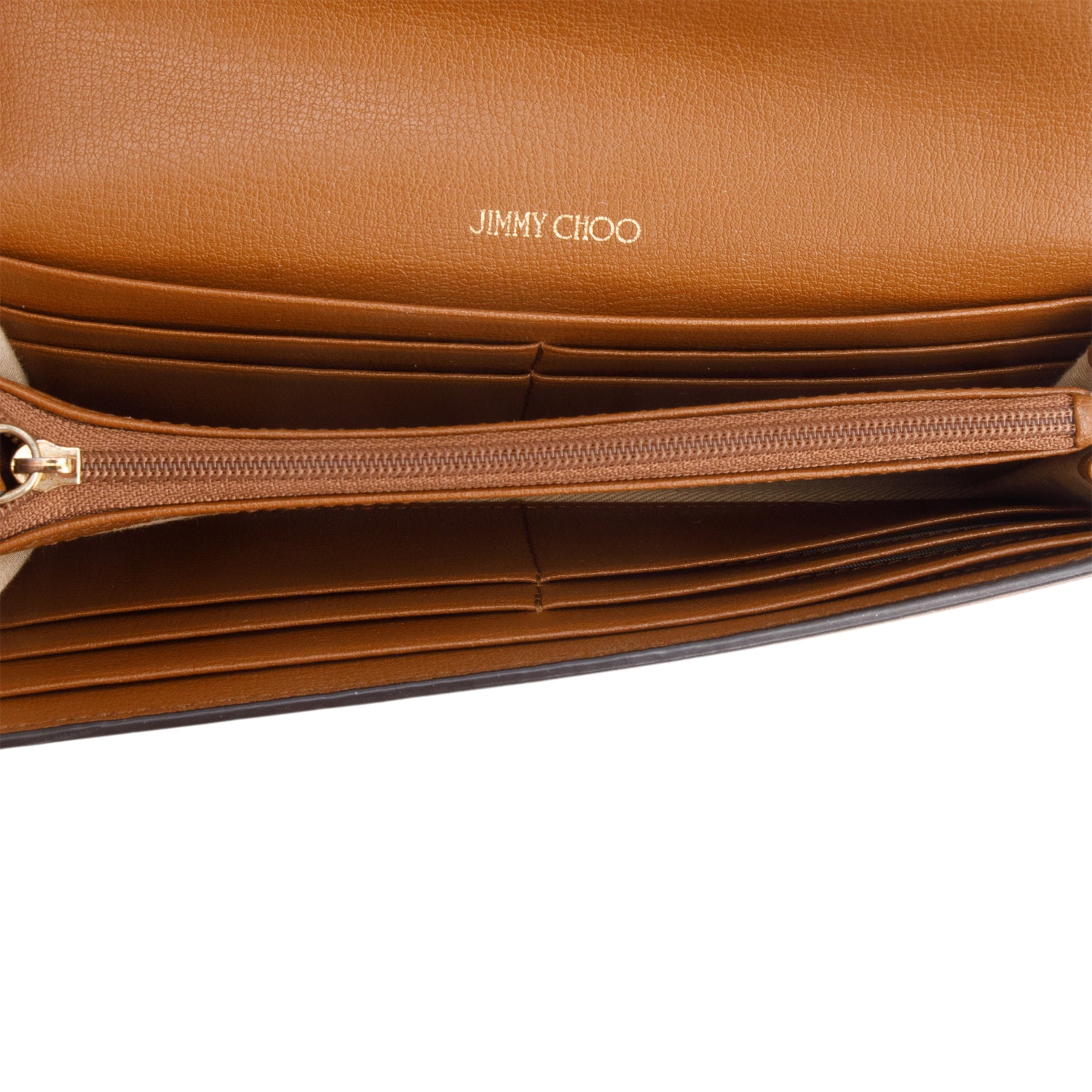 Jimmy Choo Brown Grainy Leather JC Continental Wallet w/ Box