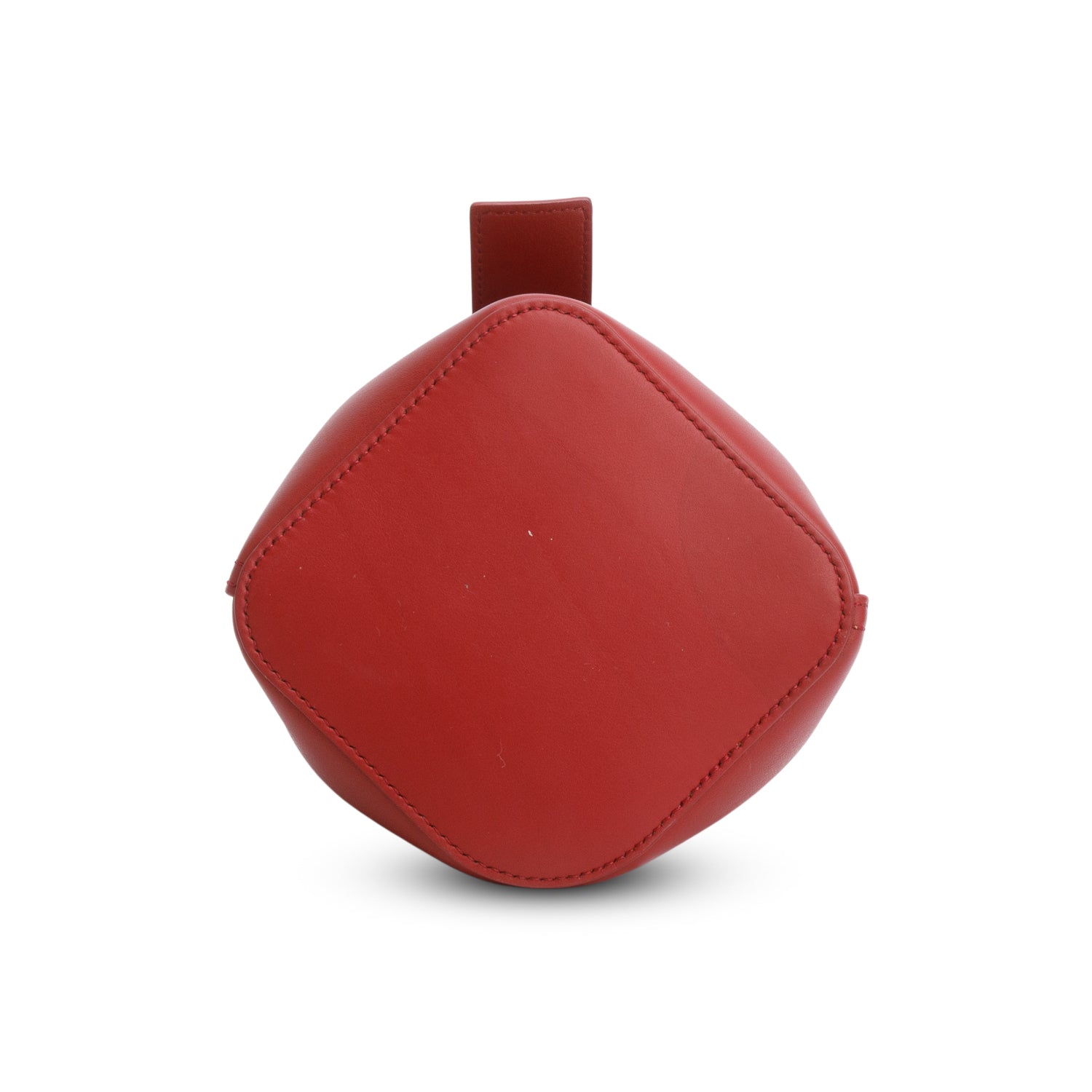 Loewe Red Smooth Calfskin Mini Pebble Bucket Bag w/ Strap