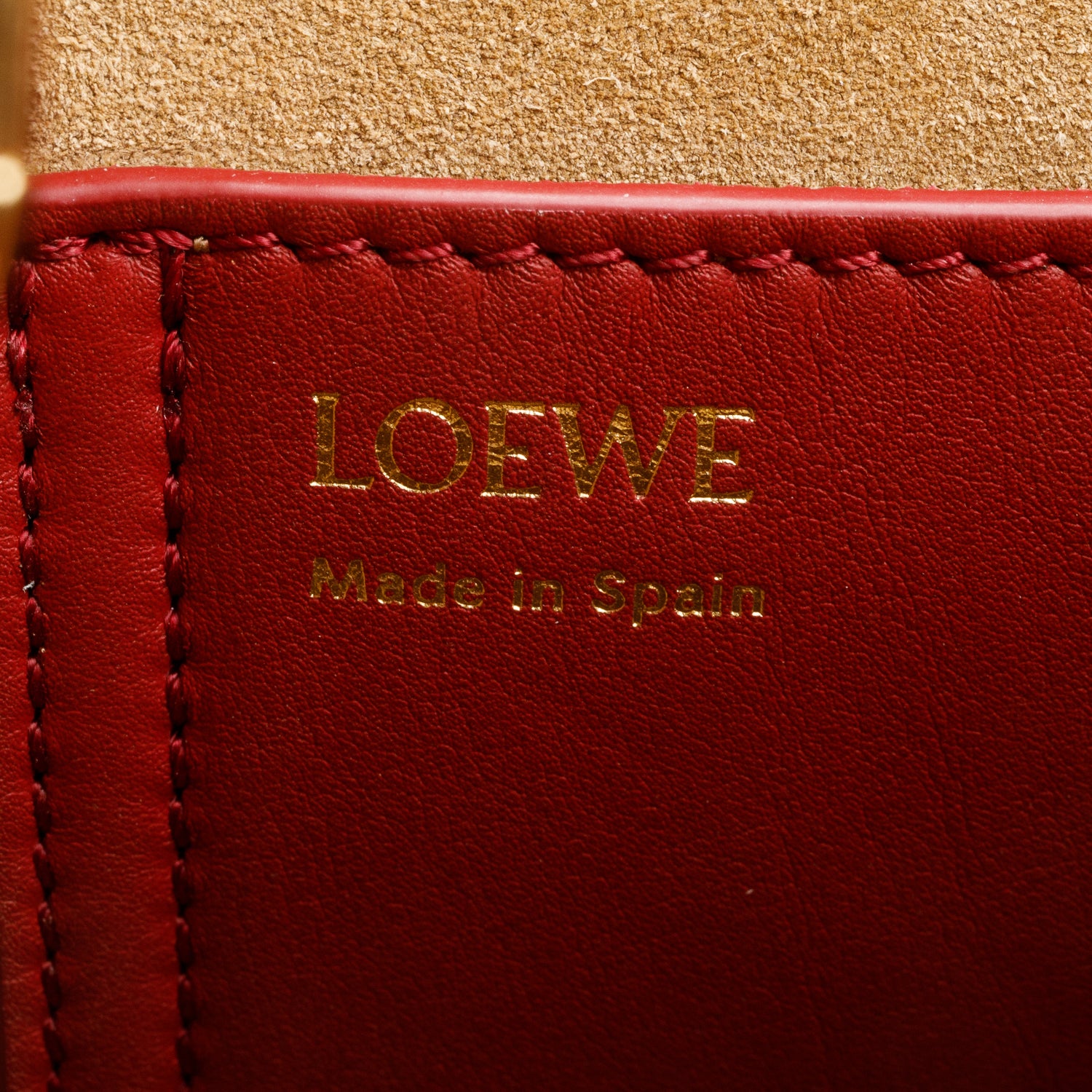 Loewe Red Smooth Calfskin Mini Pebble Bucket Bag w/ Strap
