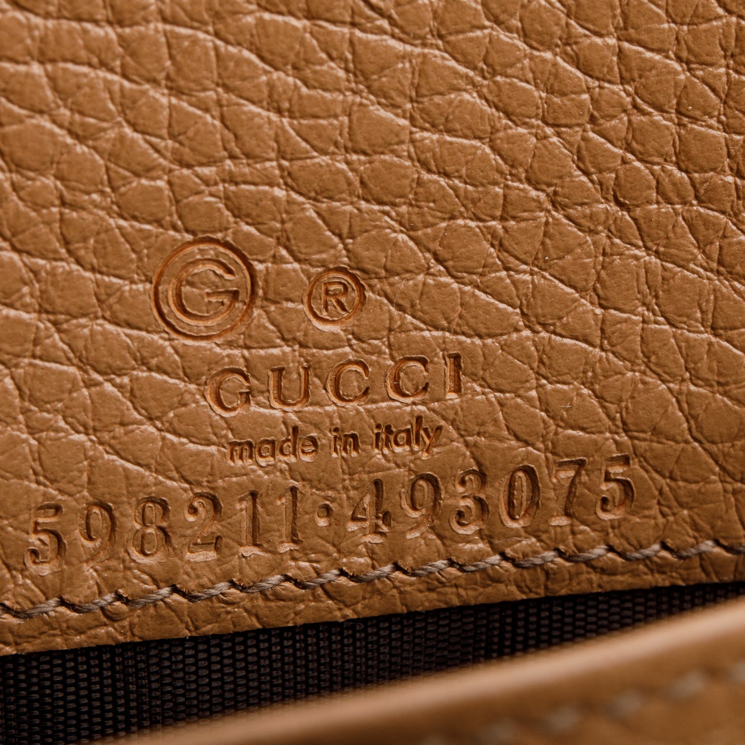 Gucci Brown Pebbled Calfskin Soho Wallet on Chain w/ Box