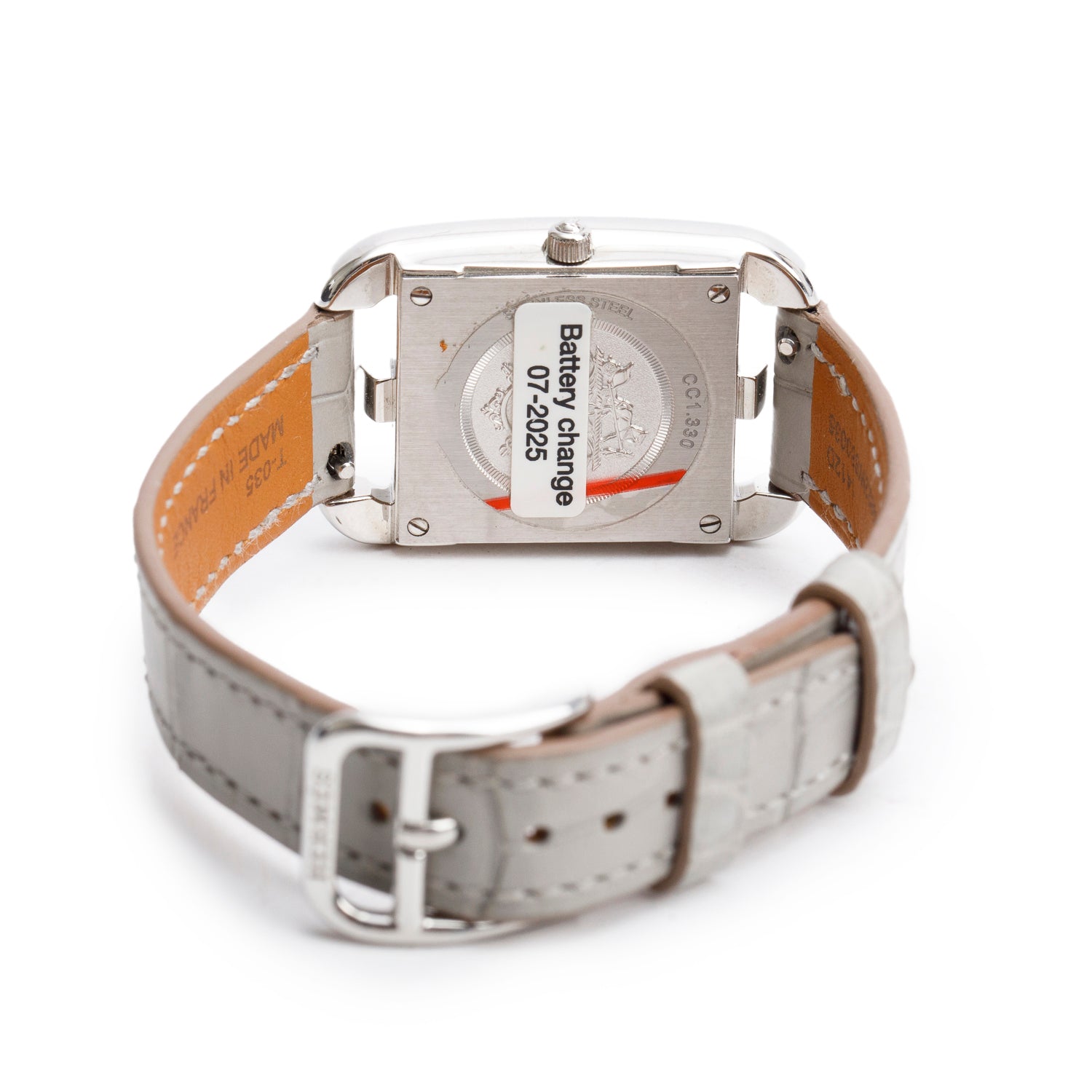 Hermes Stainless Steel Diamond Bezel Cape Cod Chaine d'Ancre Joaillier Quartz Watch, Small Model