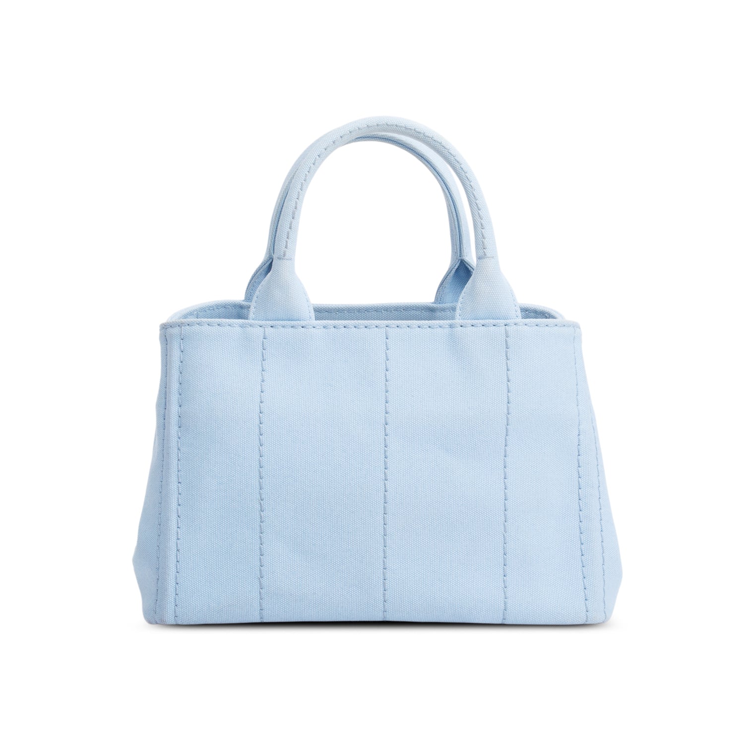 Prada Blue Canvas Small Canapa Logo Tote w/ Strap & Authenticity Card