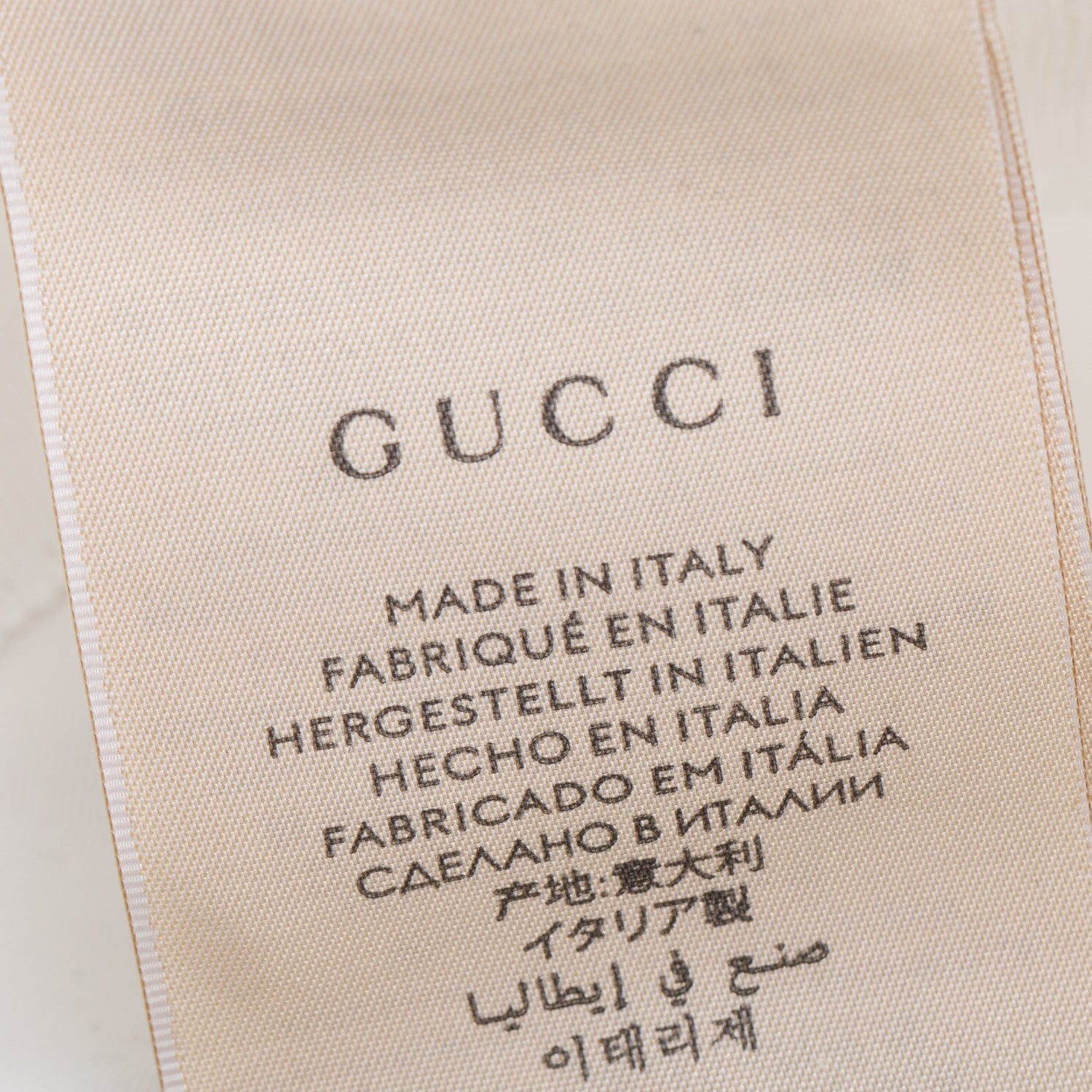 Gucci White Cotton Logo Cabris Bucket Hat, Size S 57