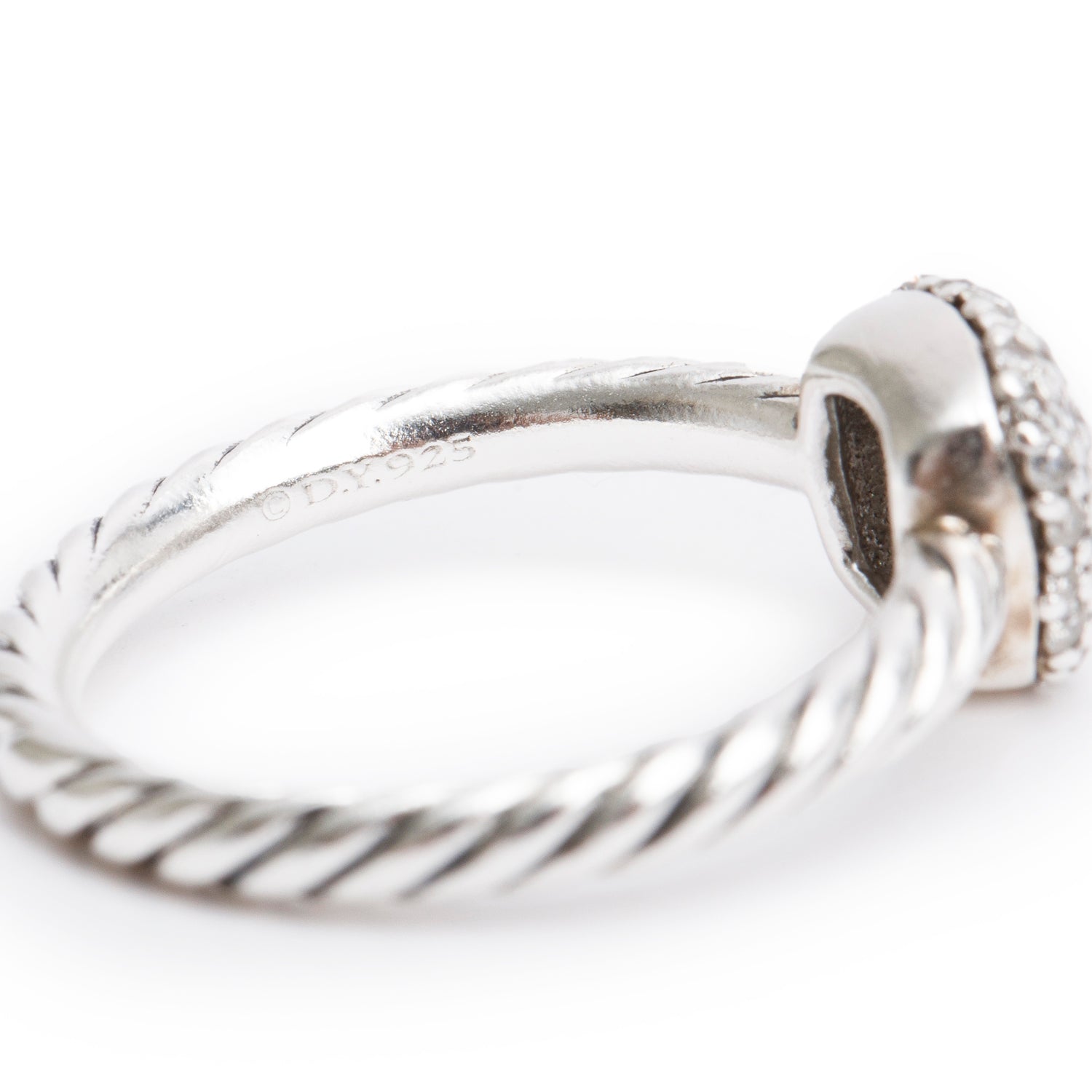 David Yurman Sterling Silver Diamond Petite Cable Ring, Size 4.75