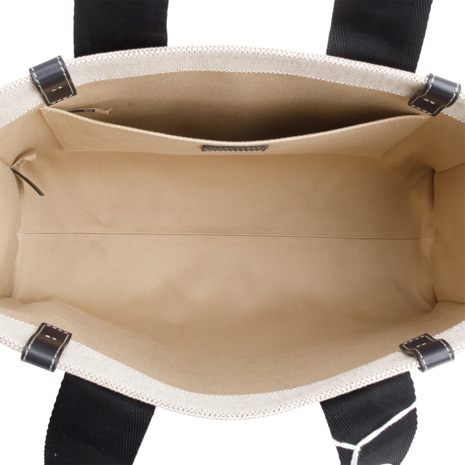 Chloe 2022 Beige/Black Cotton Calfskin Canvas Medium Woody Shopping Tote