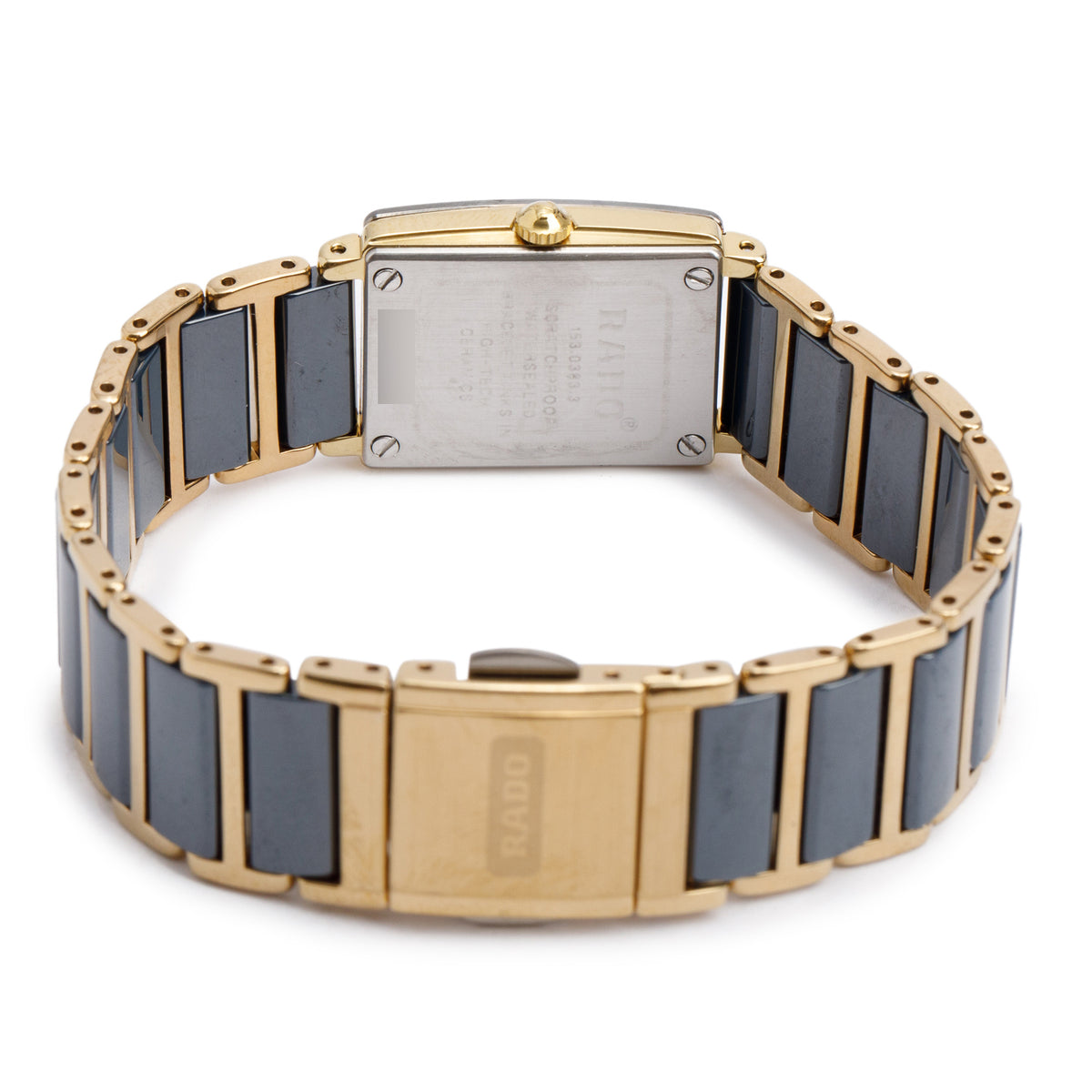 Rado Two-Tone Stainless Steel & Black Ceramic Diastar Quartz Watch Black Dial