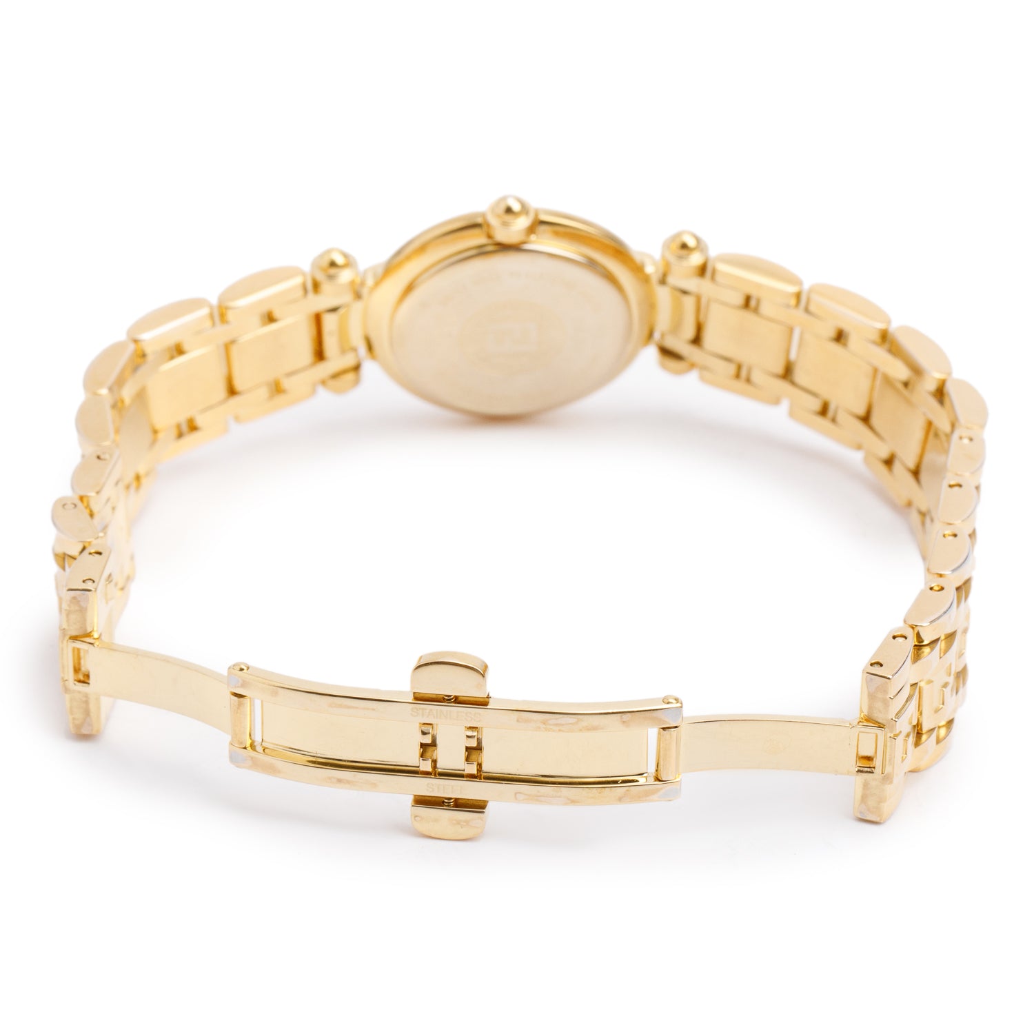 Fendi Gold-Plated Stainless Steel 770L Series 25 MM Quartz Watch Mother of Pearl Dial