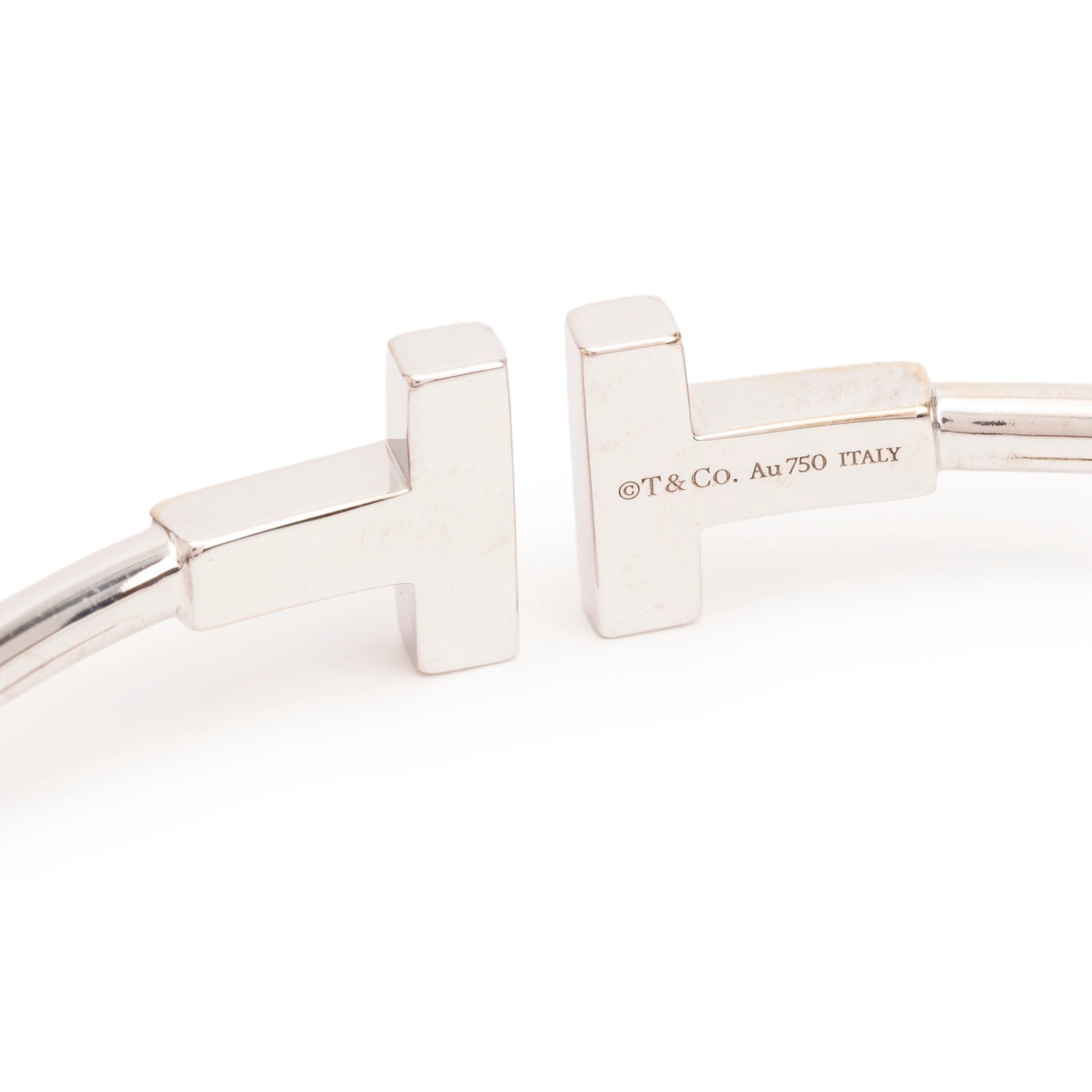 Tiffany & Co. 18k White Gold T Wire Bracelet w/ Box