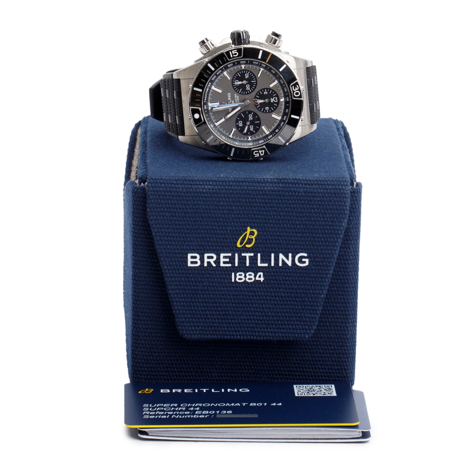 Breitling Titanium Super Chronomat B01 44 MM Automatic Chronograph Watch Grey Dial EB0136 w/ Box & Papers
