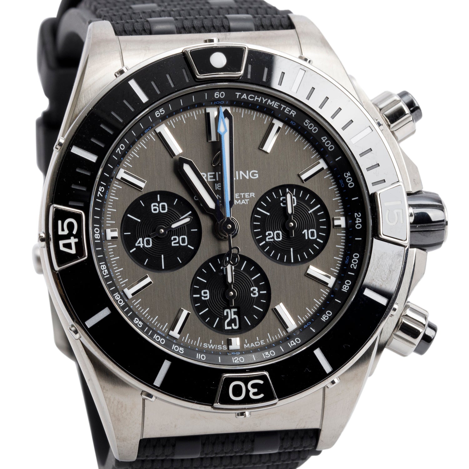 Breitling Titanium Super Chronomat B01 44 MM Automatic Chronograph Watch Grey Dial EB0136 w/ Box & Papers
