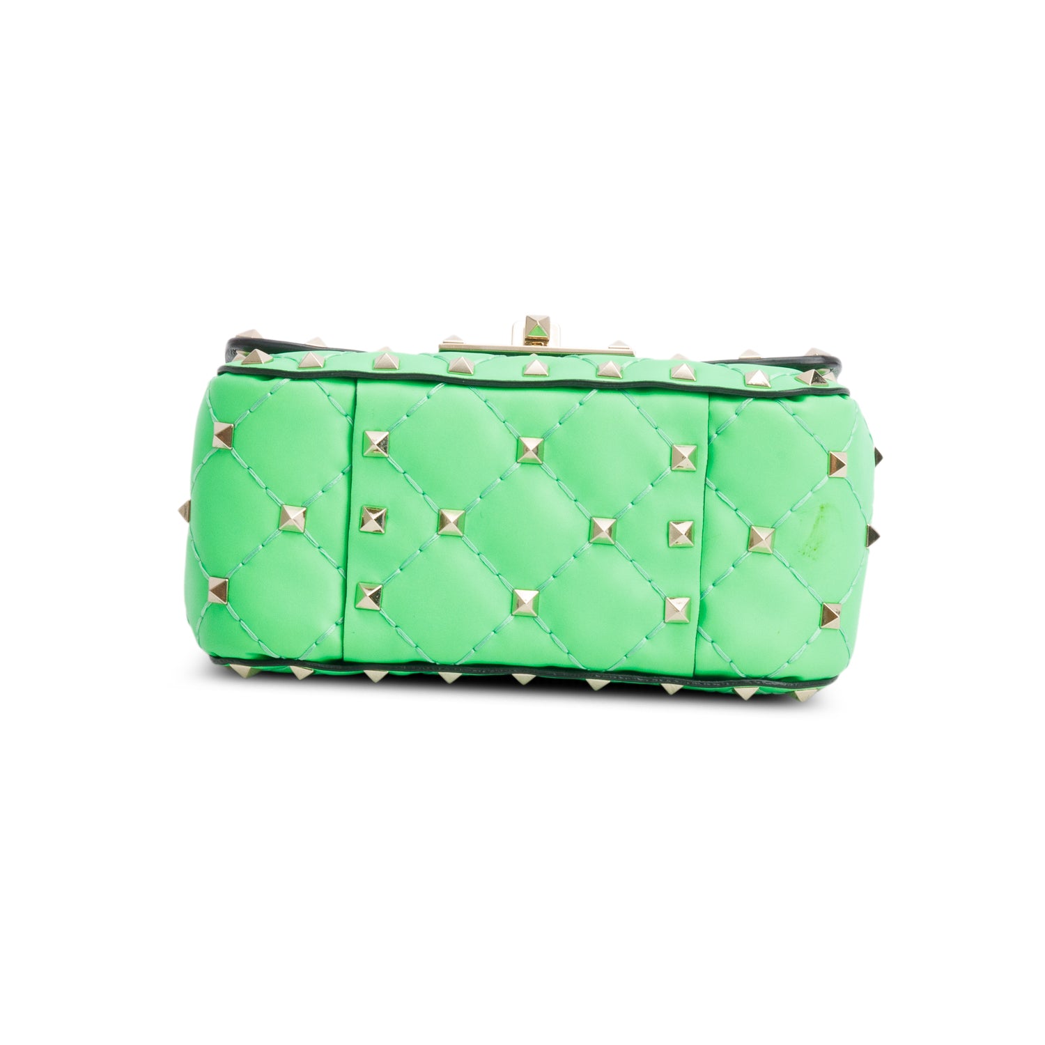 Valentino Green Calfskin Mini Rockstud Spike Shoulder Bag w/ Box