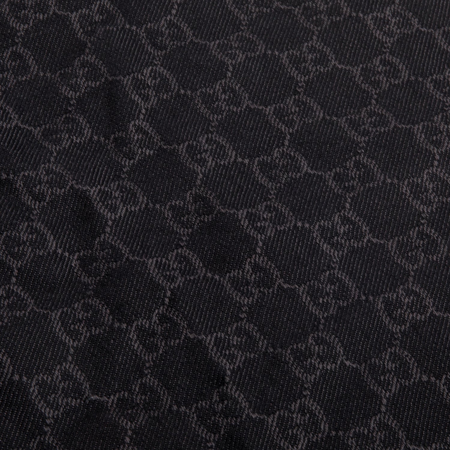 Gucci Black/Grey Wool GG Monogram Fringe Scarf w/ Box