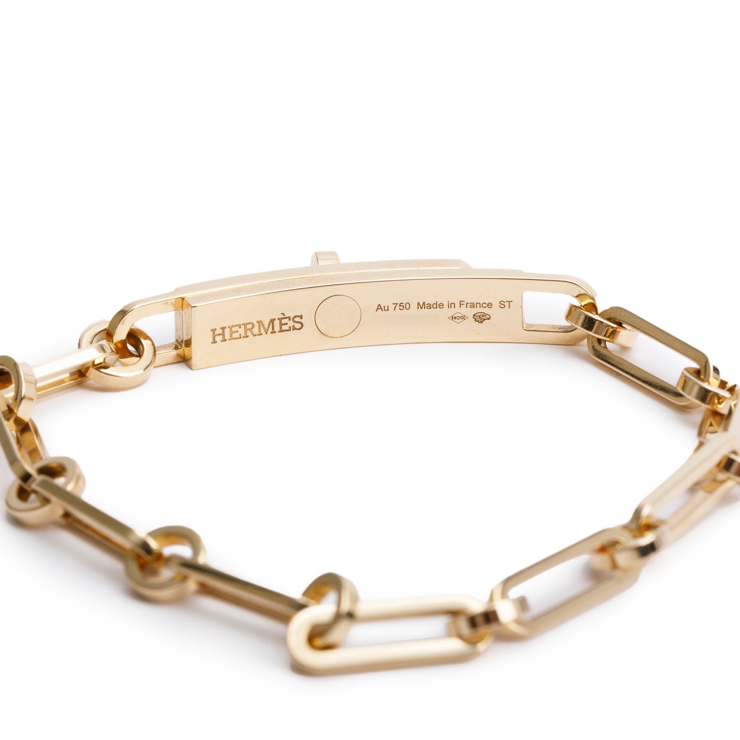 Hermes 2025 18k Yellow Gold Diamond Kelly Chaine Bracelet, Small Model w/ Box & Certificate