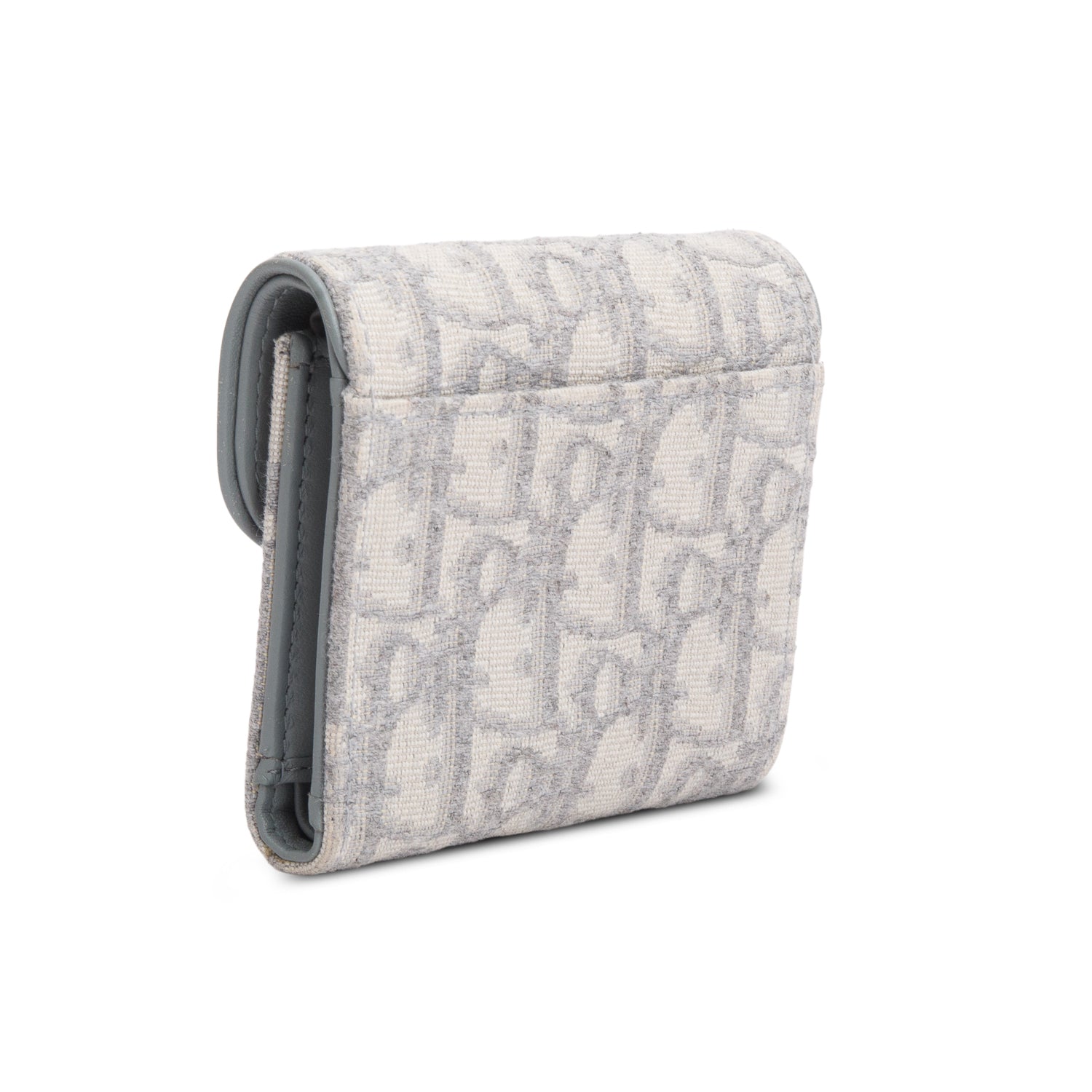 Christian Dior 2023 Grey Oblique Saddle Bloom Card Holder