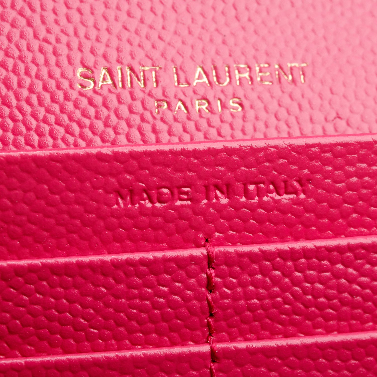 Saint Laurent 2021 Pink Grain de Poudre Cassandre Matelasse Large Flap Wallet w/ Box