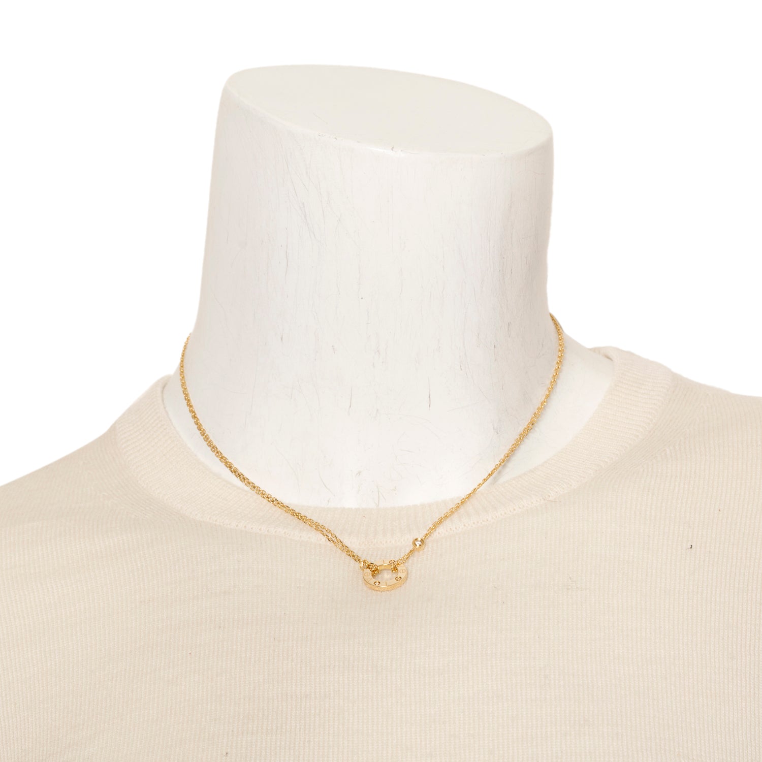 Cartier 18k Yellow Gold 2 Diamond Love Pendant Necklace