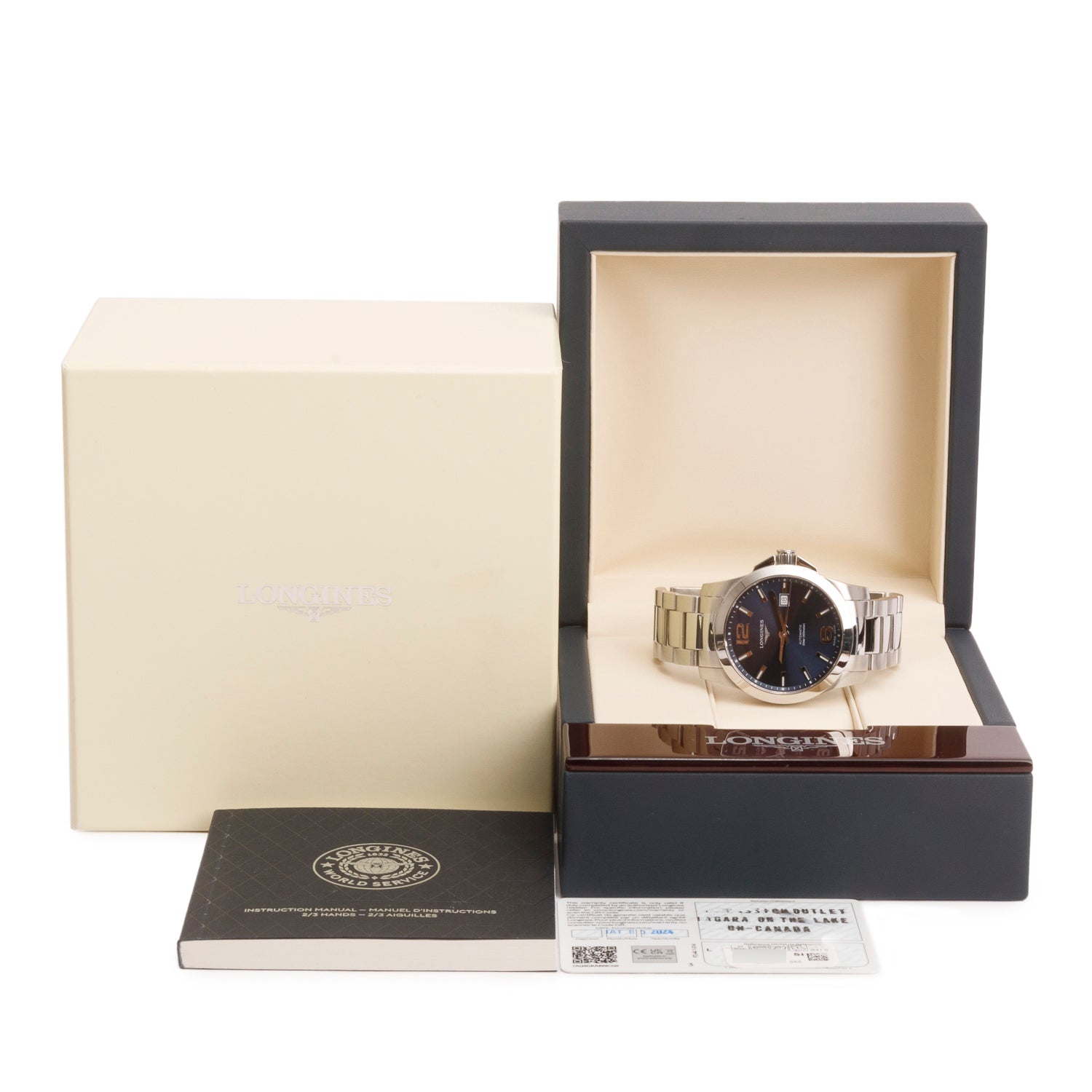 Longines 2024 Stainless Steel Conquest 41 MM Automatic Watch Blue Dial w/ Box & Papers