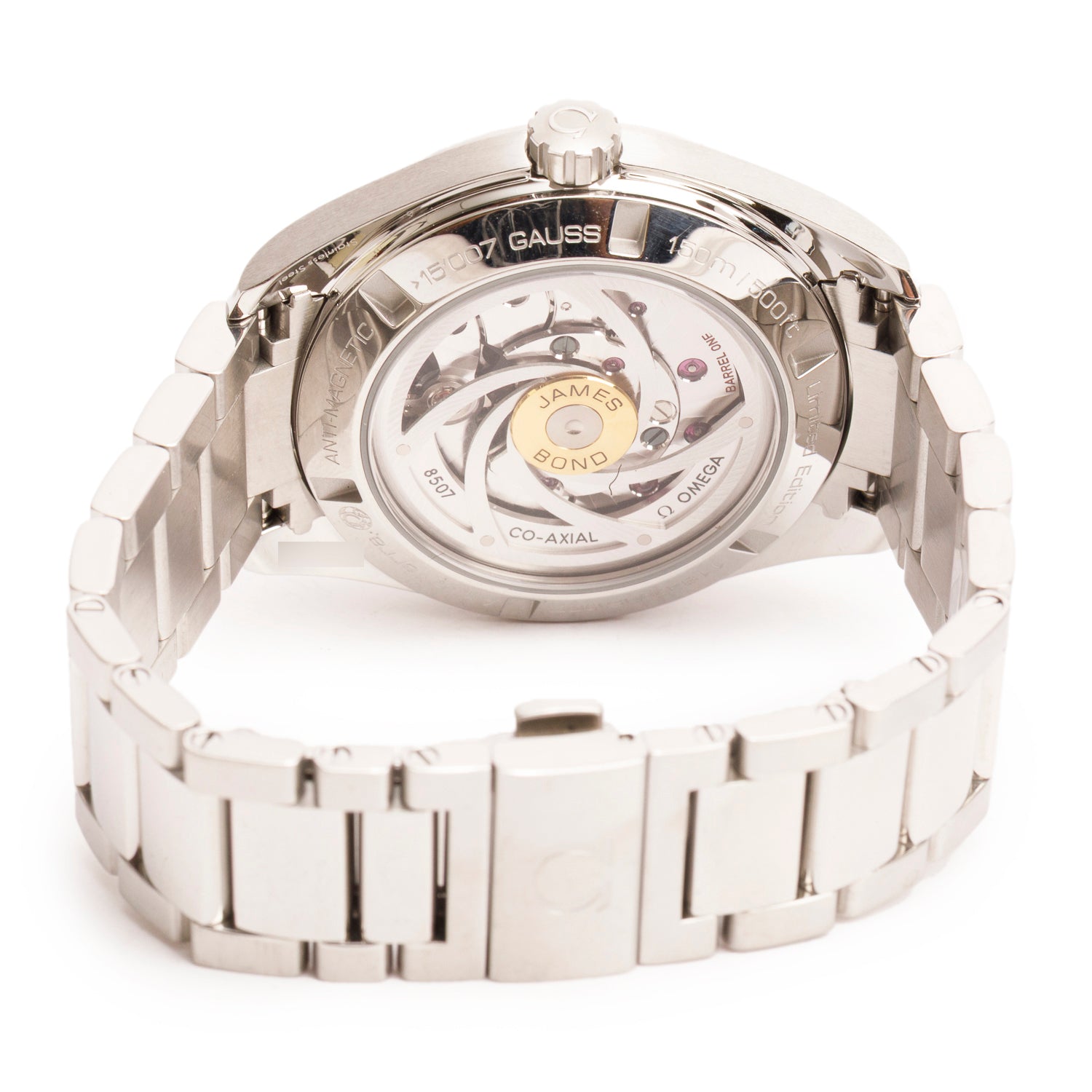 Omega Stainless Steel Limited Edition James Bond Seamaster Aqua Terra Master Co-Axial Chronometer 41.5 MM Automatic Watch Blue Dial w/ Box, Papers & Extra Strap