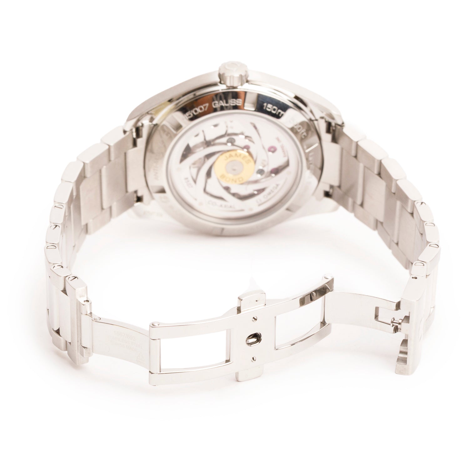 Omega Stainless Steel Limited Edition James Bond Seamaster Aqua Terra Master Co-Axial Chronometer 41.5 MM Automatic Watch Blue Dial w/ Box, Papers & Extra Strap