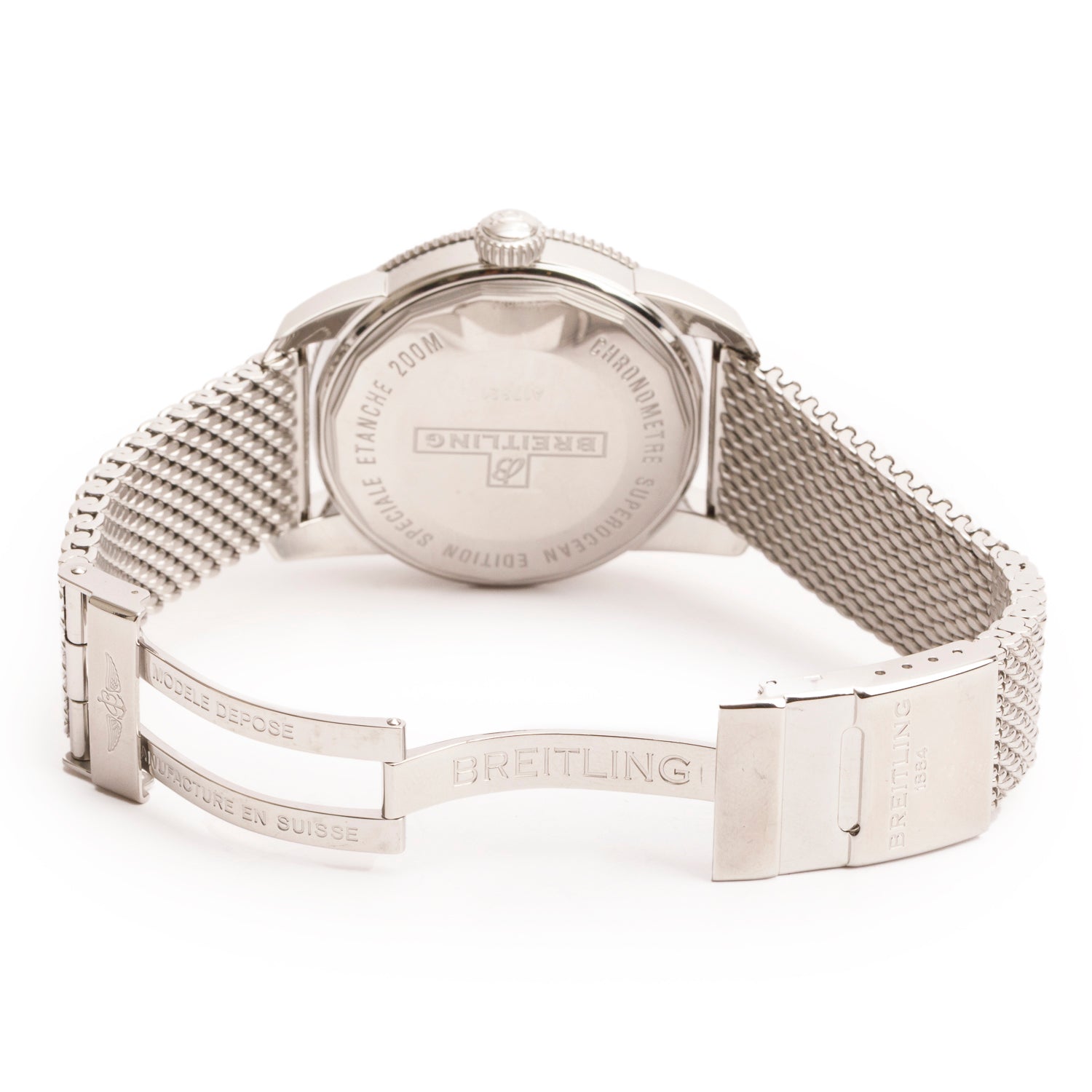 Breitling Stainless Steel Superocean Heritage 42 MM Automatic Watch Black Dial A17321 w/ Box & Papers