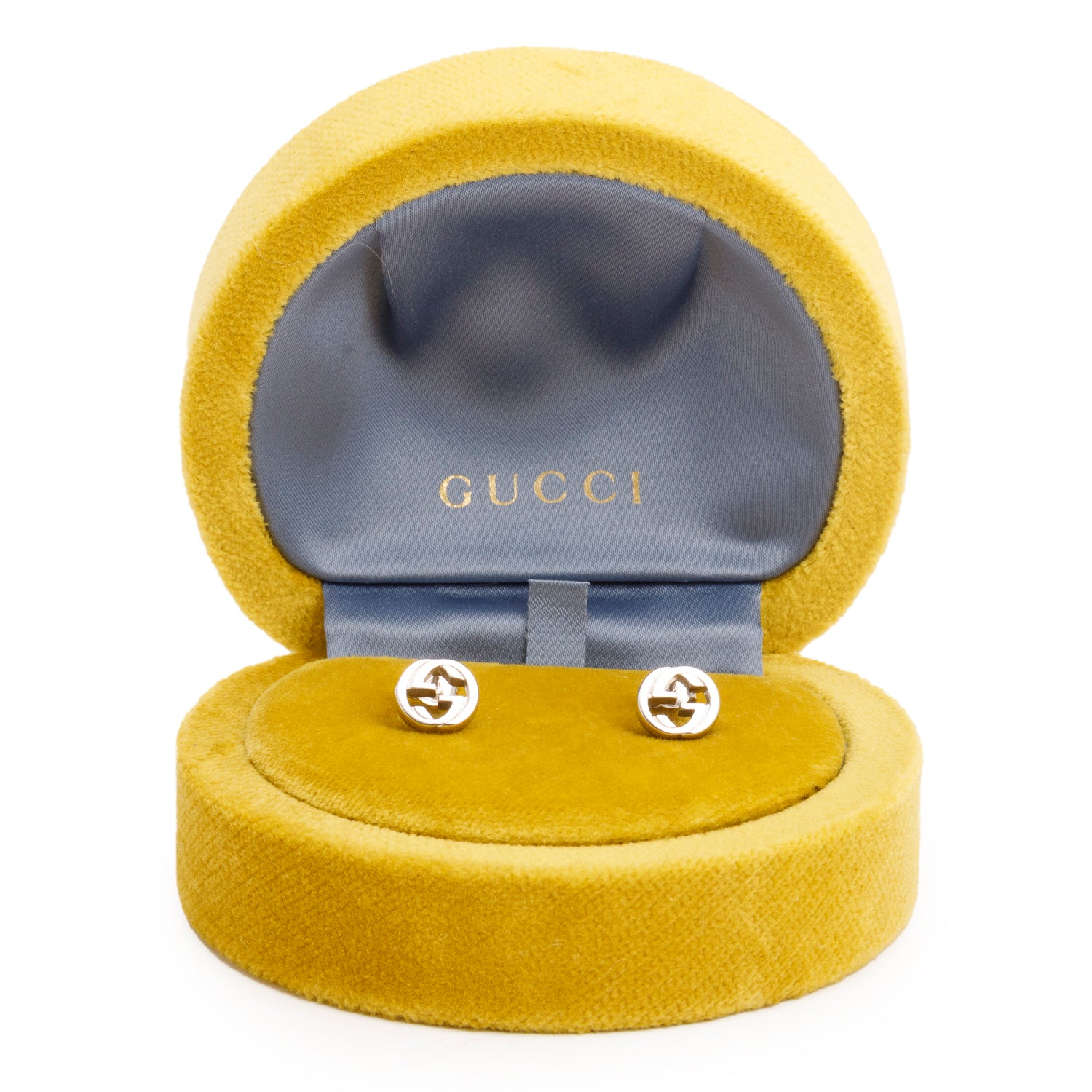 Gucci Sterling Silver Interlocking G Stud Earrings w/ Box