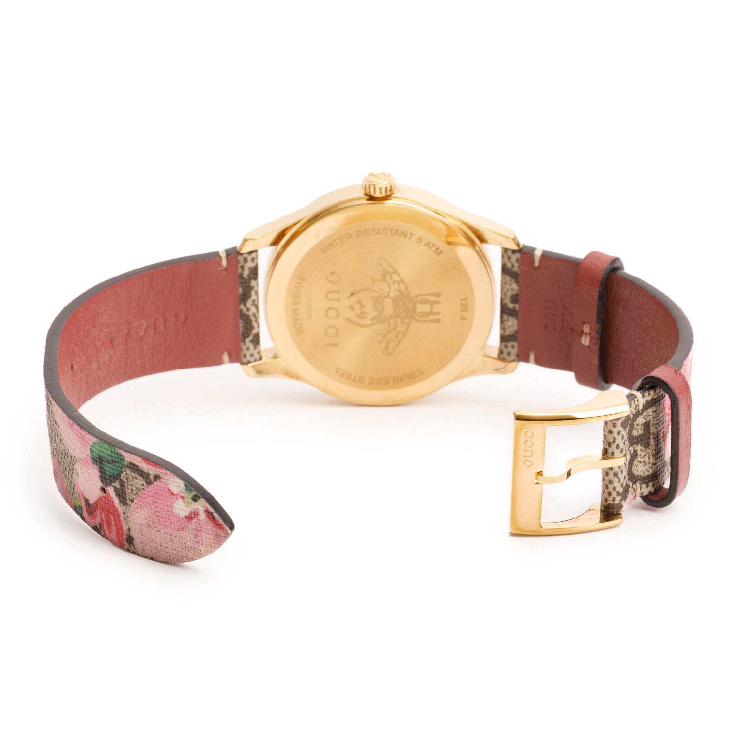 Gucci 2024 Gold-Plated Stainless Steel G-Timeless Pink Blossom 38 MM Quartz Watch w/ Box & Papers