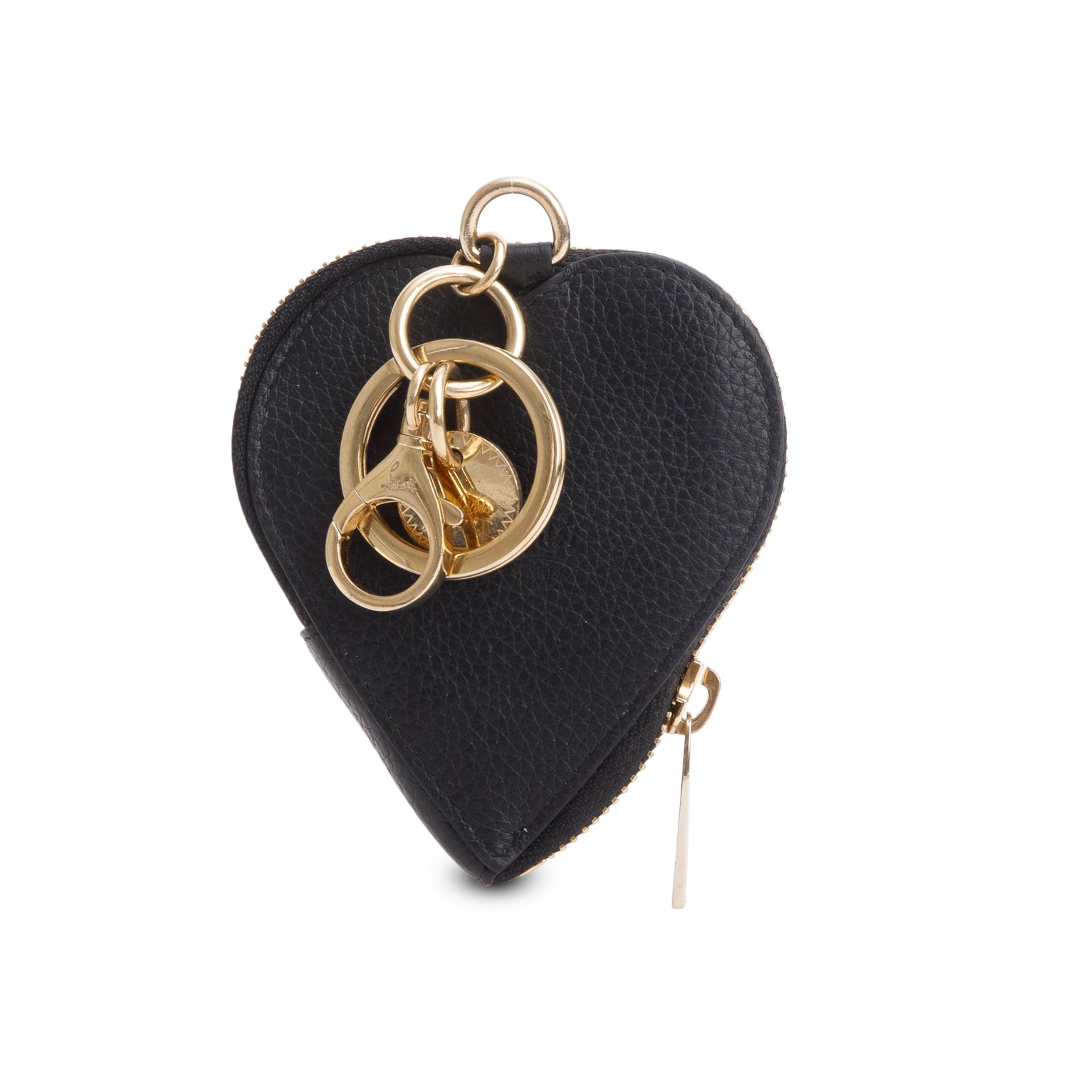 Christian Louboutin Black Leather Corapurse Key Ring