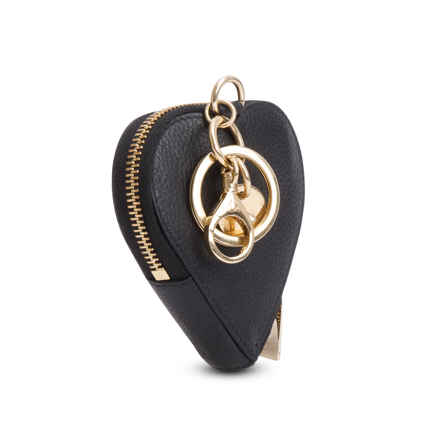 Christian Louboutin Black Leather Corapurse Key Ring