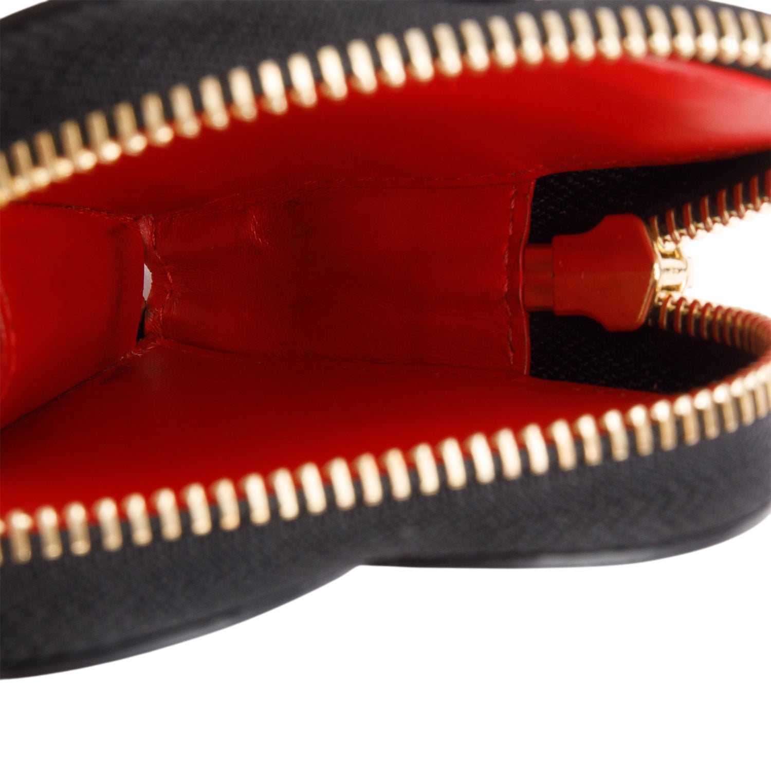 Christian Louboutin Black Leather Corapurse Key Ring