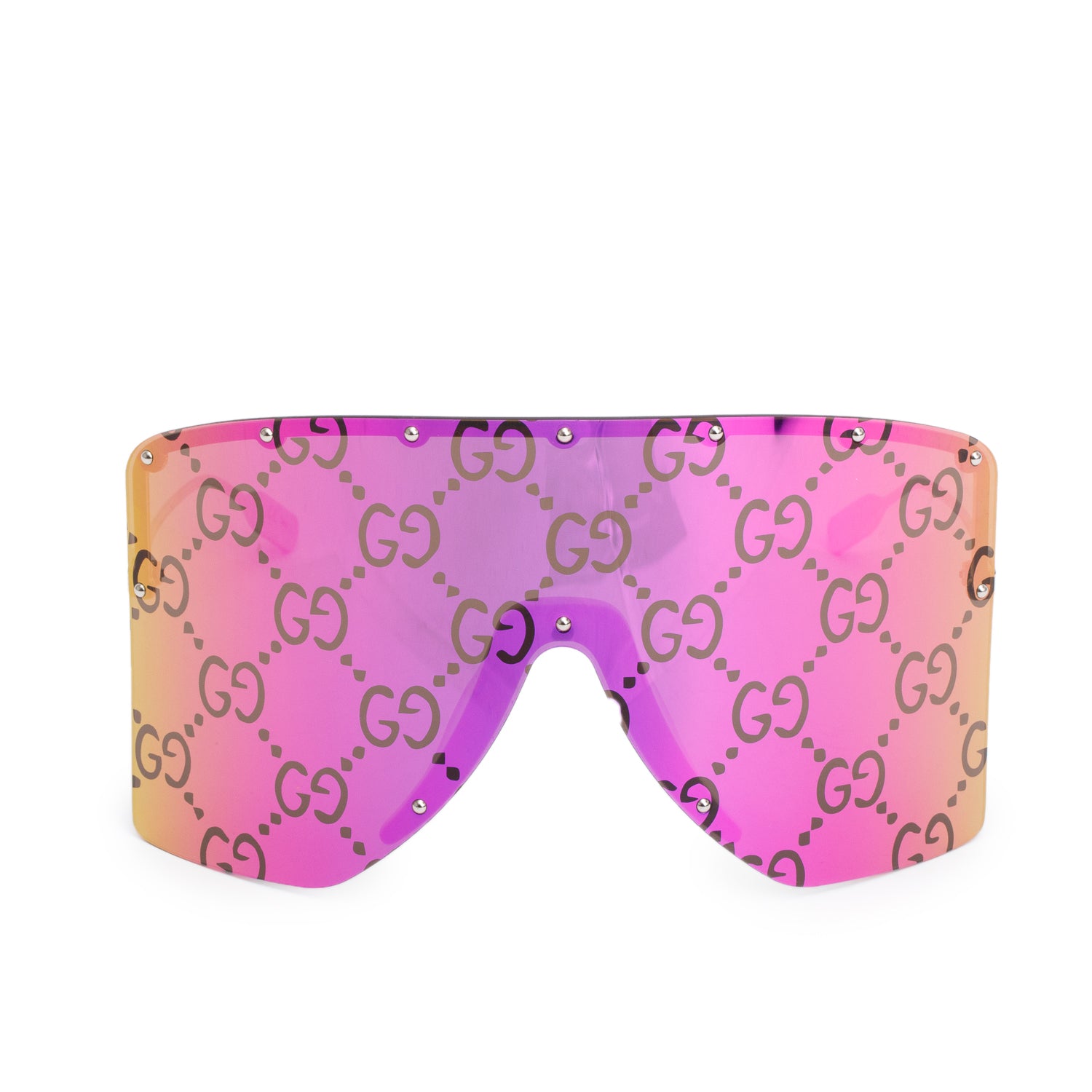 Gucci 1244S Purple Monogram GG Shield Sunglasses w/ Case