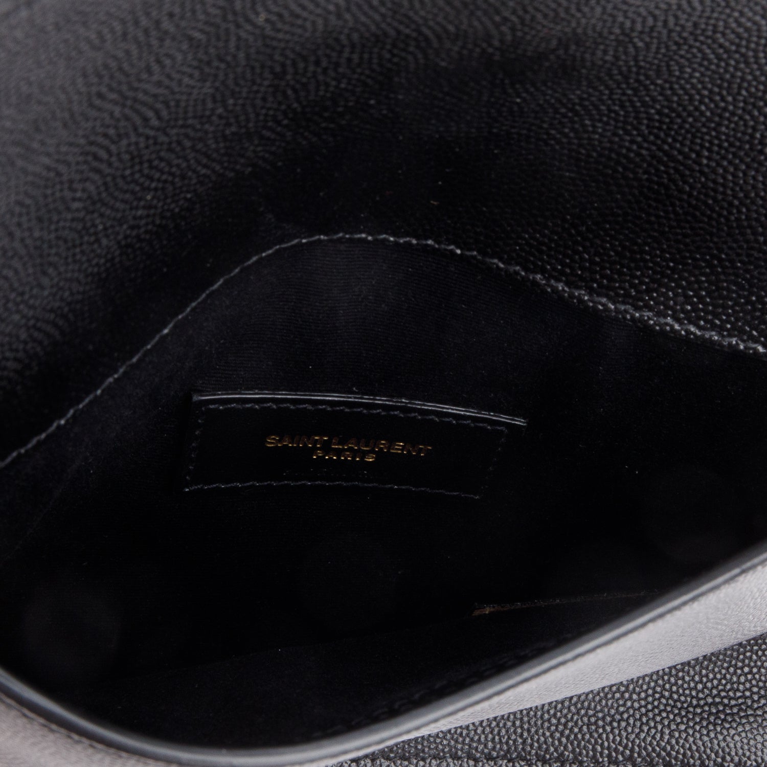 Saint Laurent Black Grain de Poudre Envelope Pouch