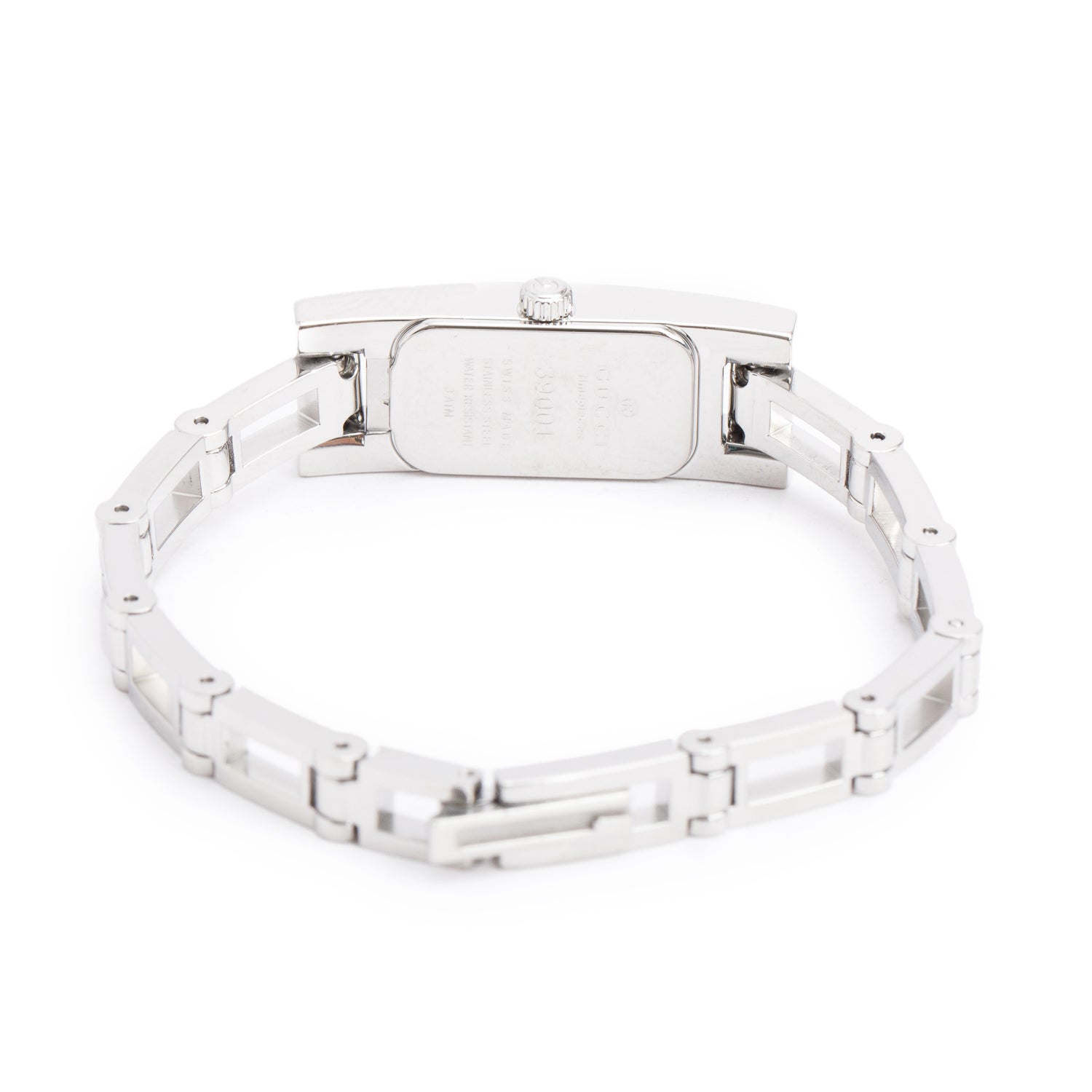 Gucci Stainless Steel 3900 Series Watch Diamond Blue Mother of Pearl Diamond Dial