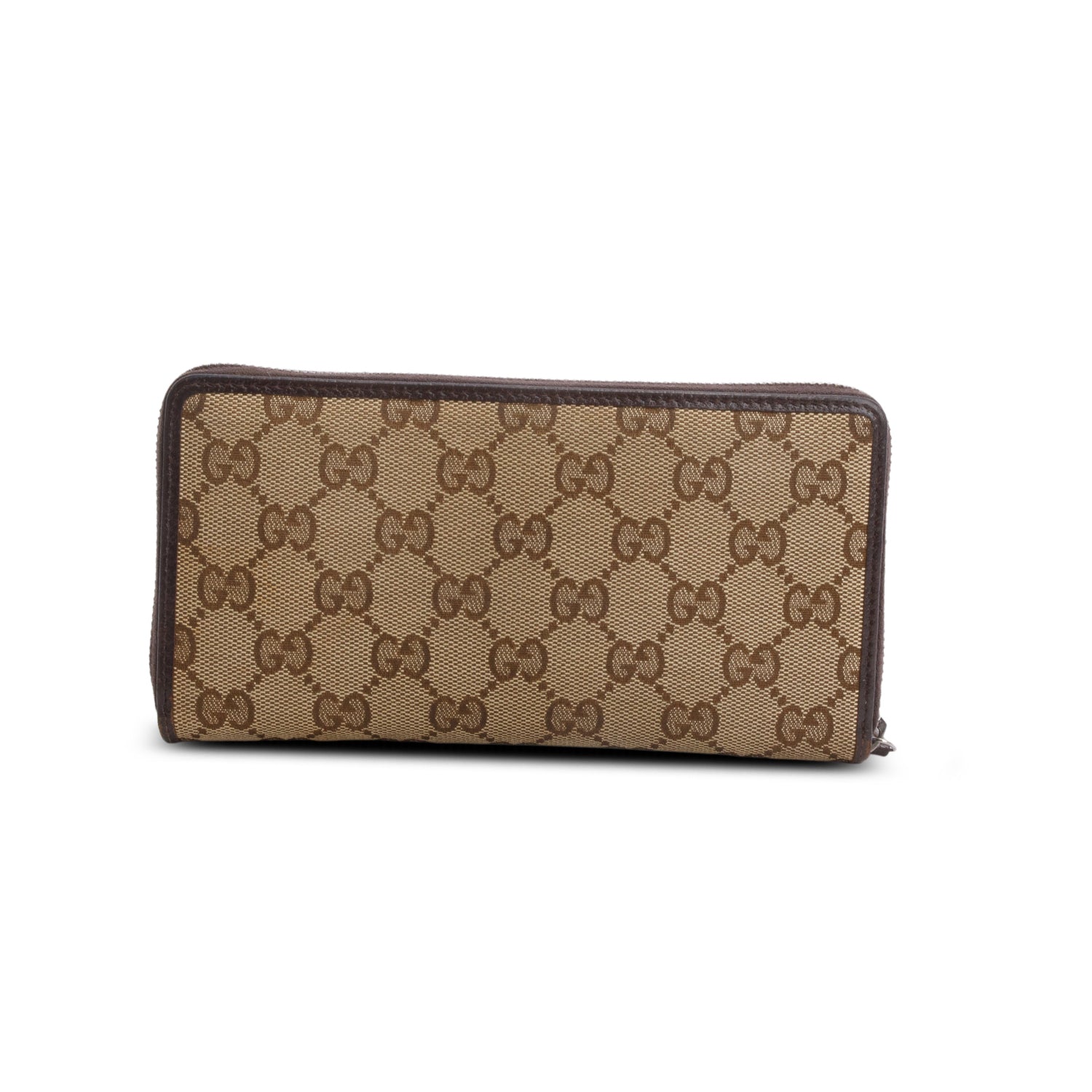 Gucci Monogram Dollar Calfskin Zip Around Wallet w/ Box