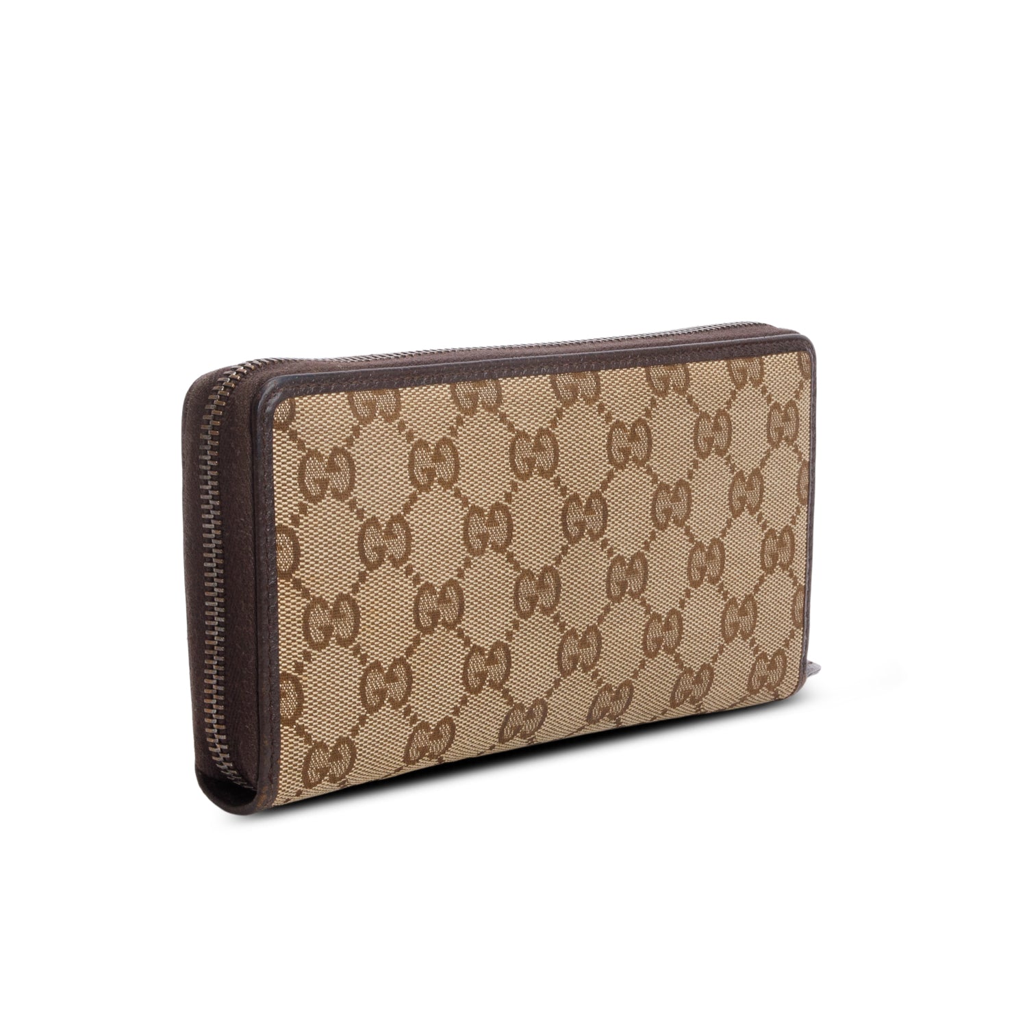 Gucci Monogram Dollar Calfskin Zip Around Wallet w/ Box