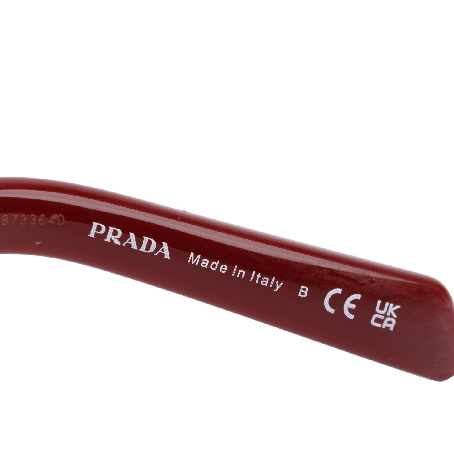 Prada SPR09Z Black/Red Acetate Triangle Logo Rectangle Sunglasses w/ Case