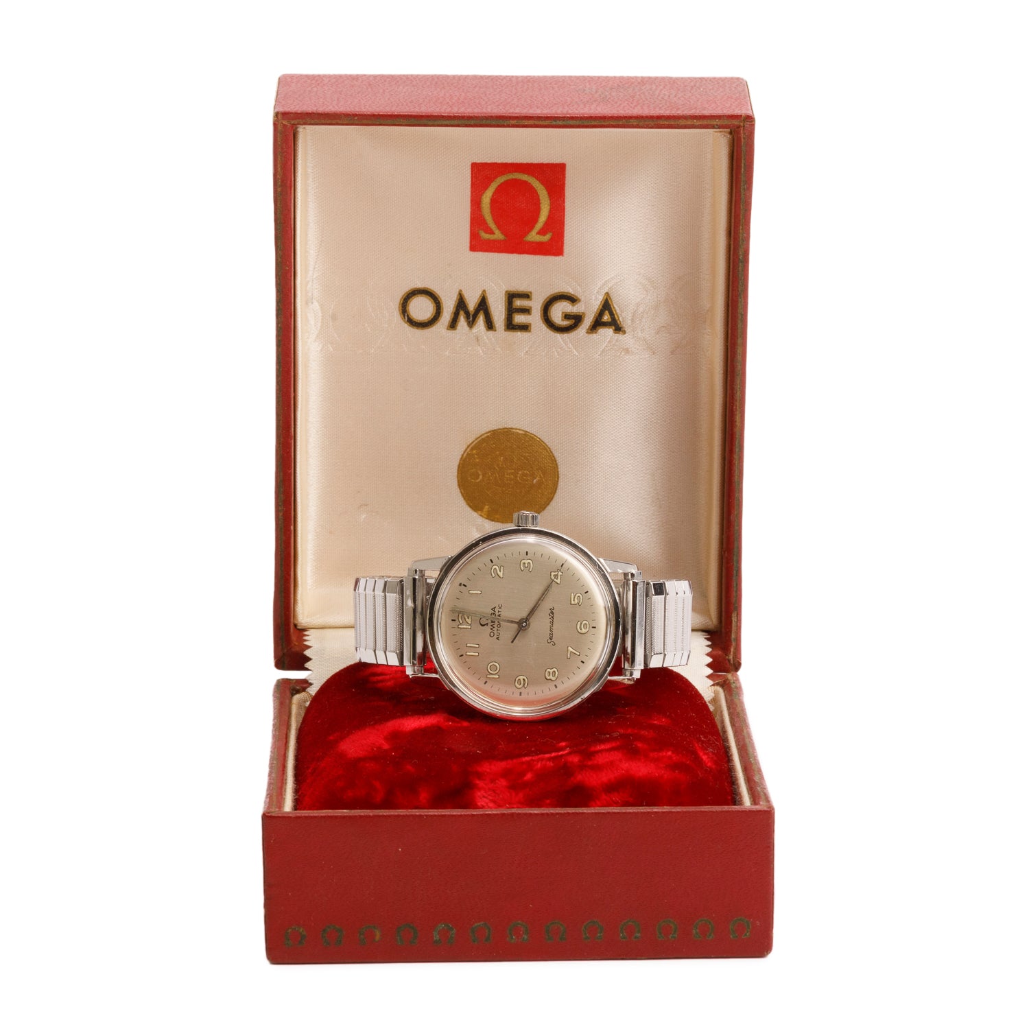 Omega Vintage Stainless Steel Seamaster 34 MM Automatic Watch w/ Box