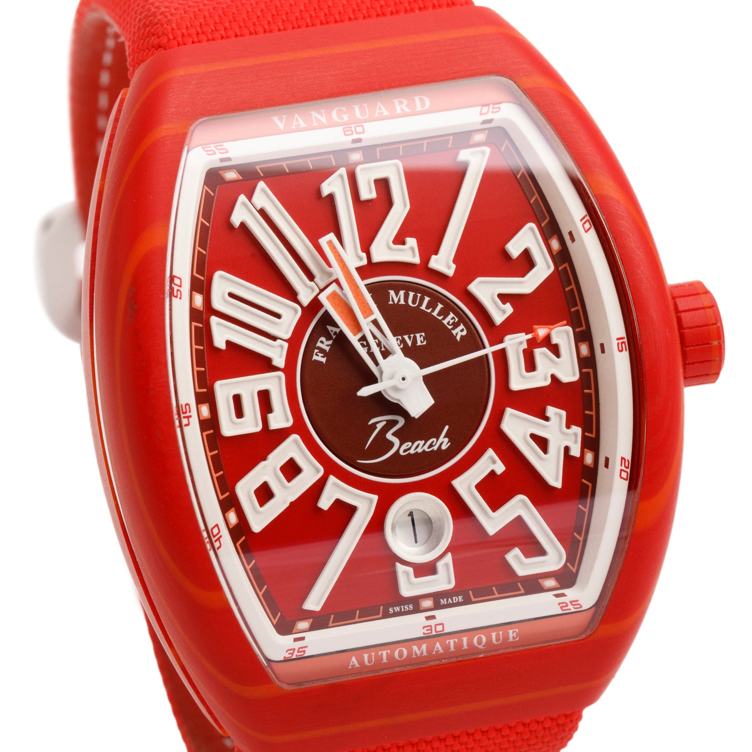 Franck Muller 2025 Red Composite Vanguard Beach 41 MM Automatic Watch w/ Box & Papers