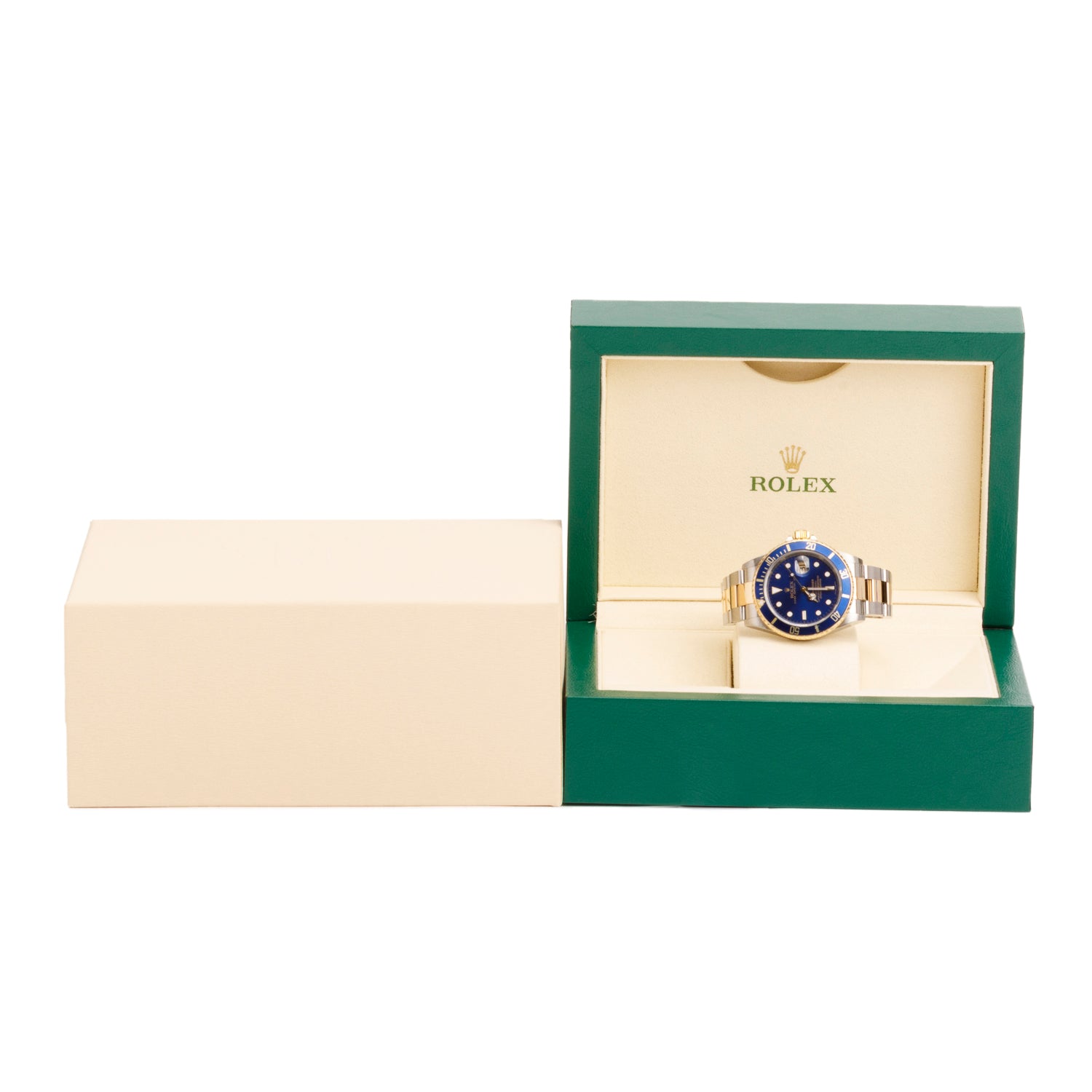 Rolex Stainless Steel & 18k Yellow Gold Submariner Date 40 MM Automatic Watch Blue Dial 16613 w/ Box