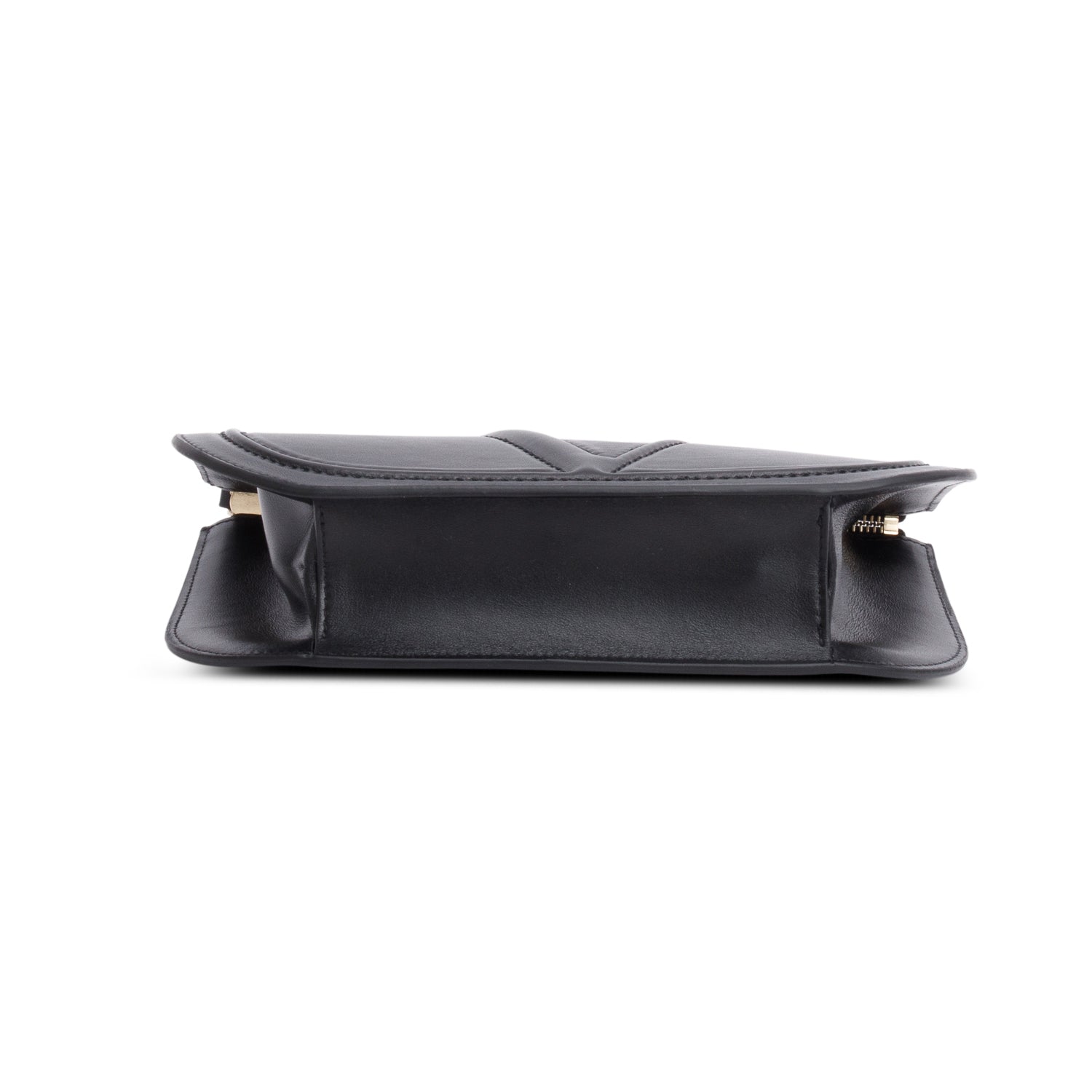 Valentino Gravani Black Leather VLogo Pouch