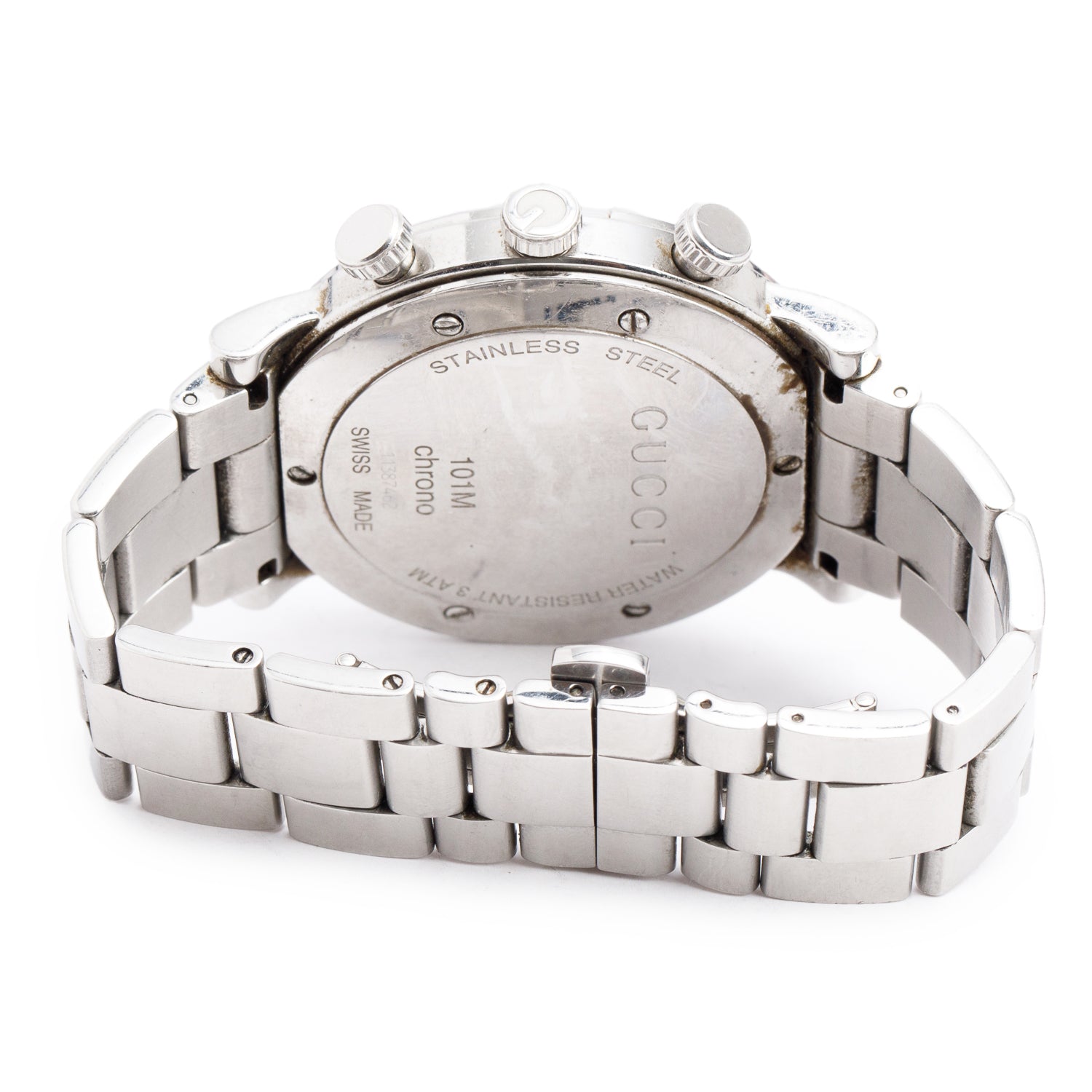 Gucci Staineless Steel Diamond Bezel G-Chrono 44MM Watch Black Dial