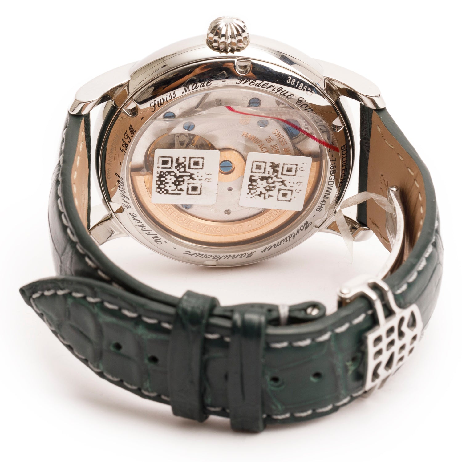 Frederique Constant Stainless Steel Classic Manufacture Worldtimer World Time 42 MM Automatic Watch Green Dial