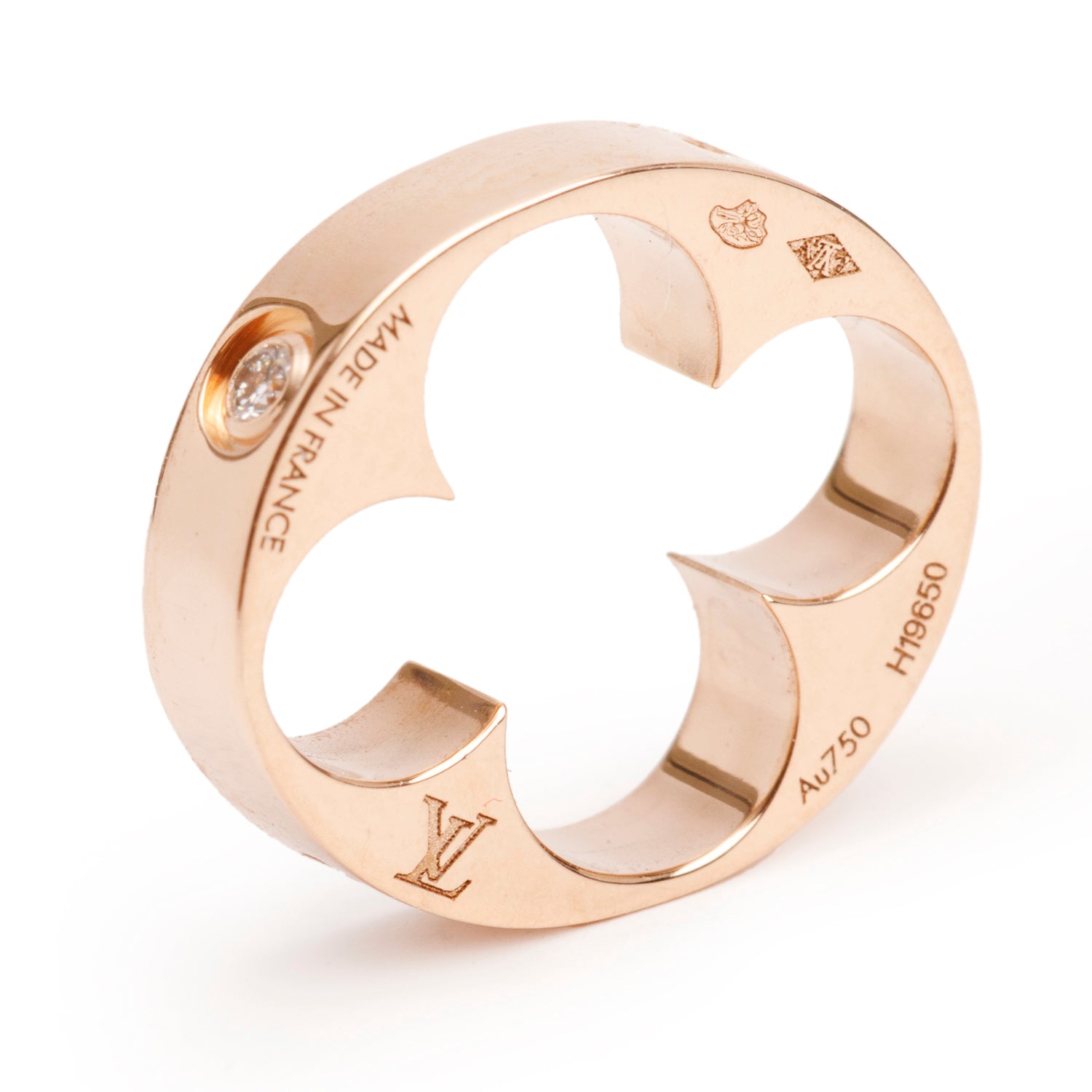 Louis Vuitton 18k Rose Gold Diamond Empreinte Charm Pendant