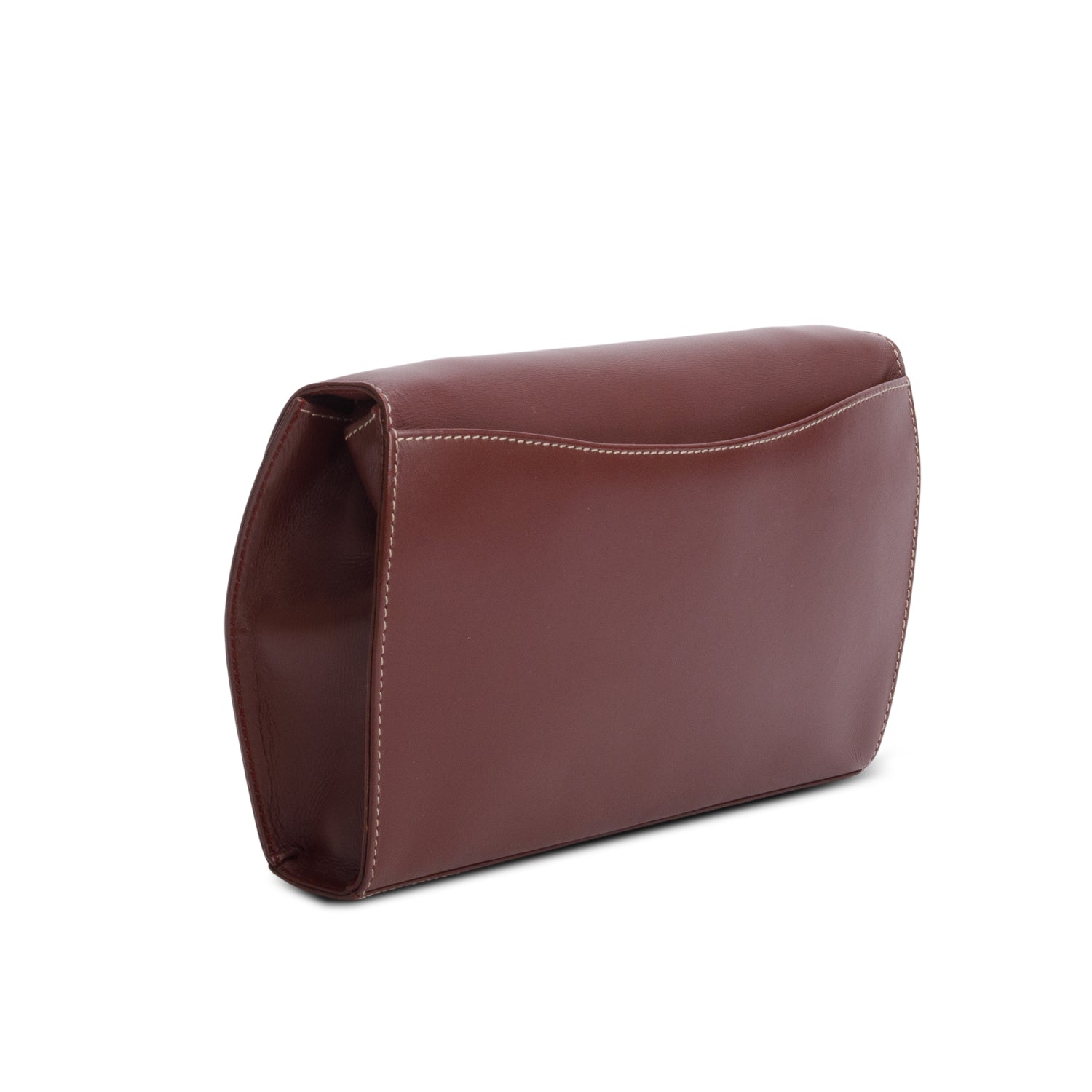 Cartier Vintage Burgundy Leather C De Cartier Flap Crossbody w/ Authenticity Card