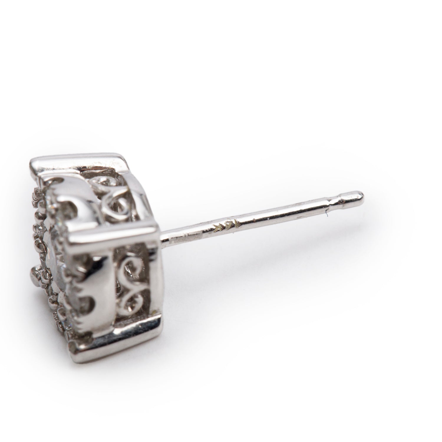 Effy 14k White Gold Diamond Cluster Stud Earrings w/ Box