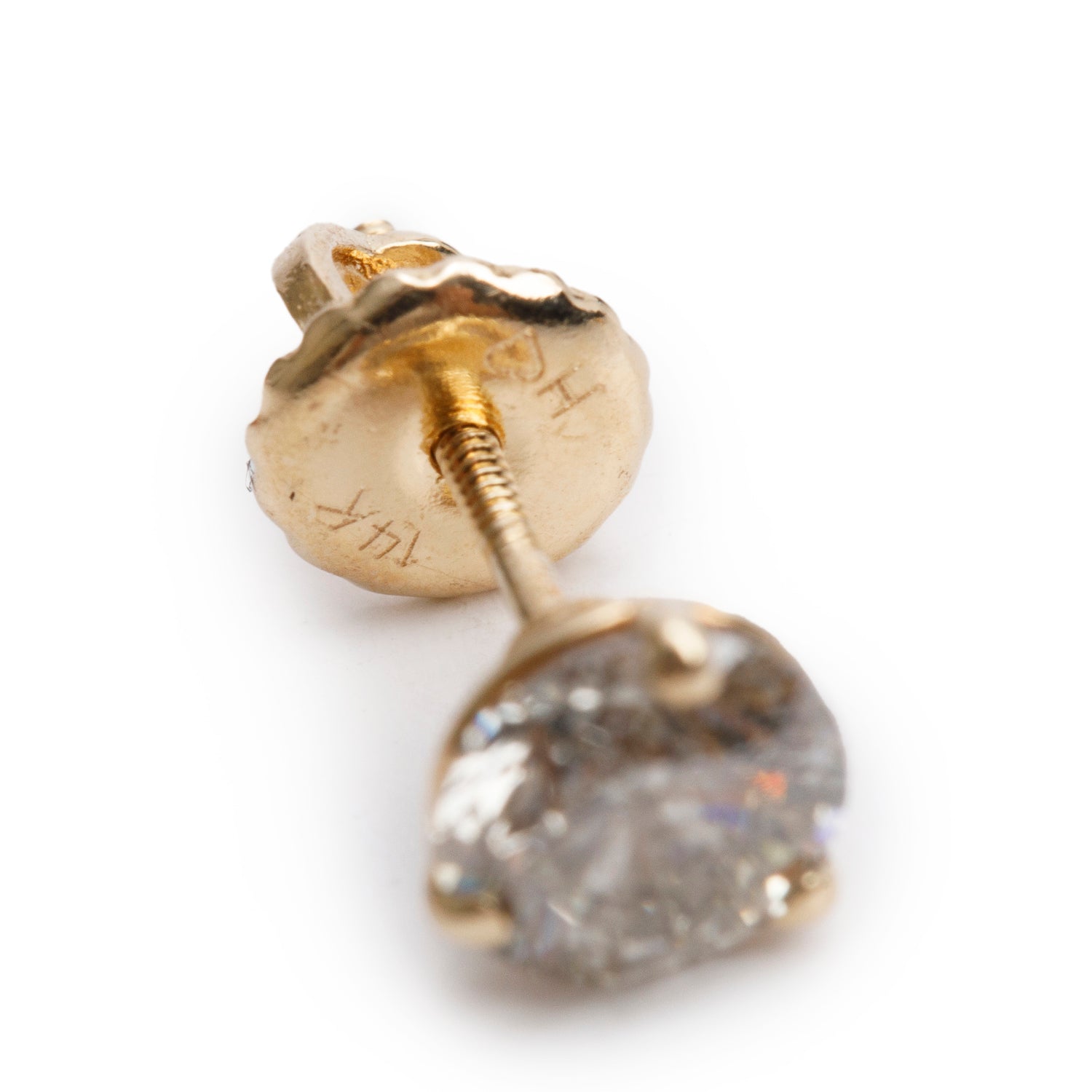 14k Yellow Gold 1.24 tcw. Diamond Stud Earrings