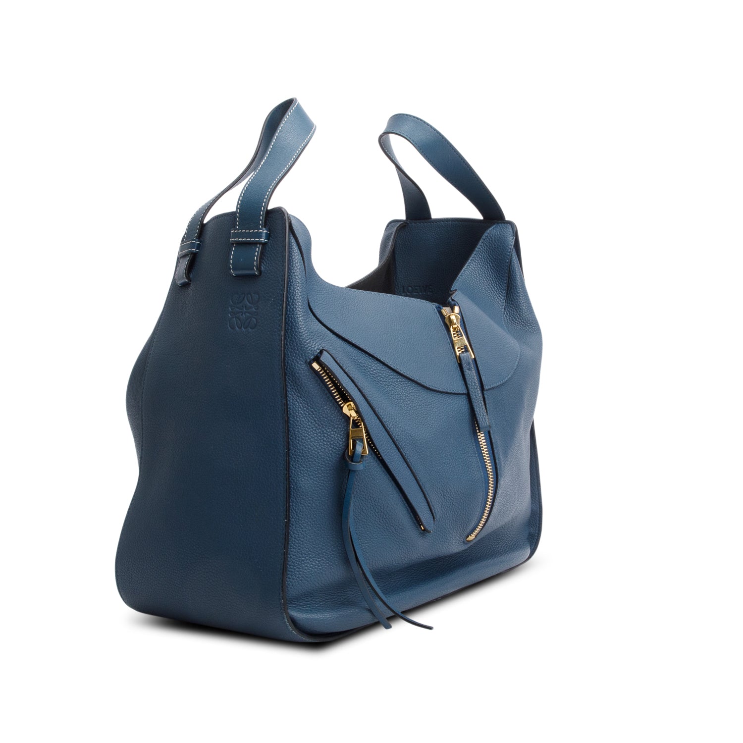 Loewe Blue Calfskin Leather Medium Hammock Bag