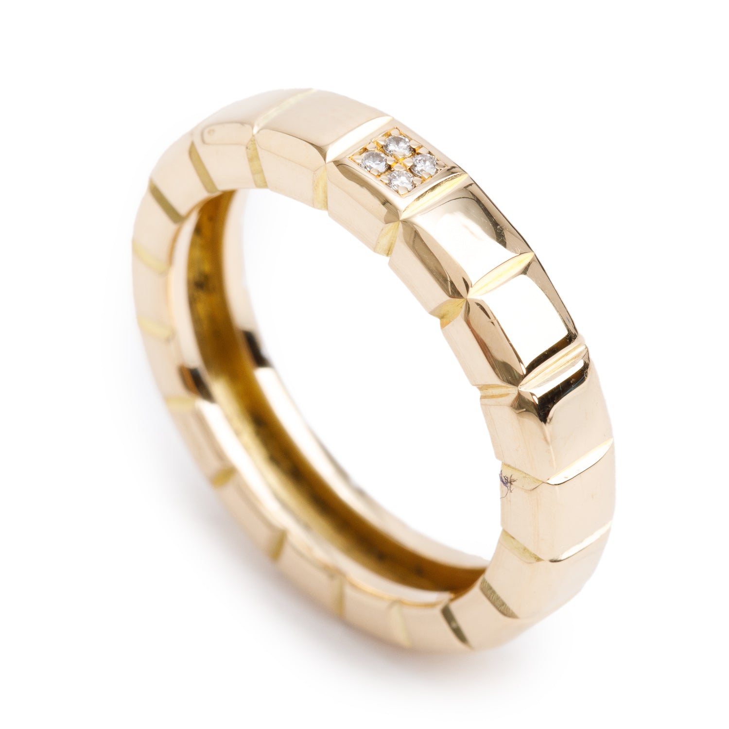 Chopard 18k Yellow Gold Diamond Ice Cube Band Ring, Size 5.75