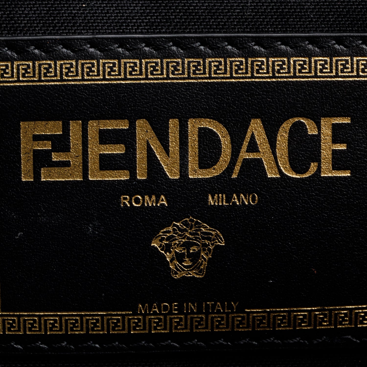 Fendi x Versace Black Leather Clutch